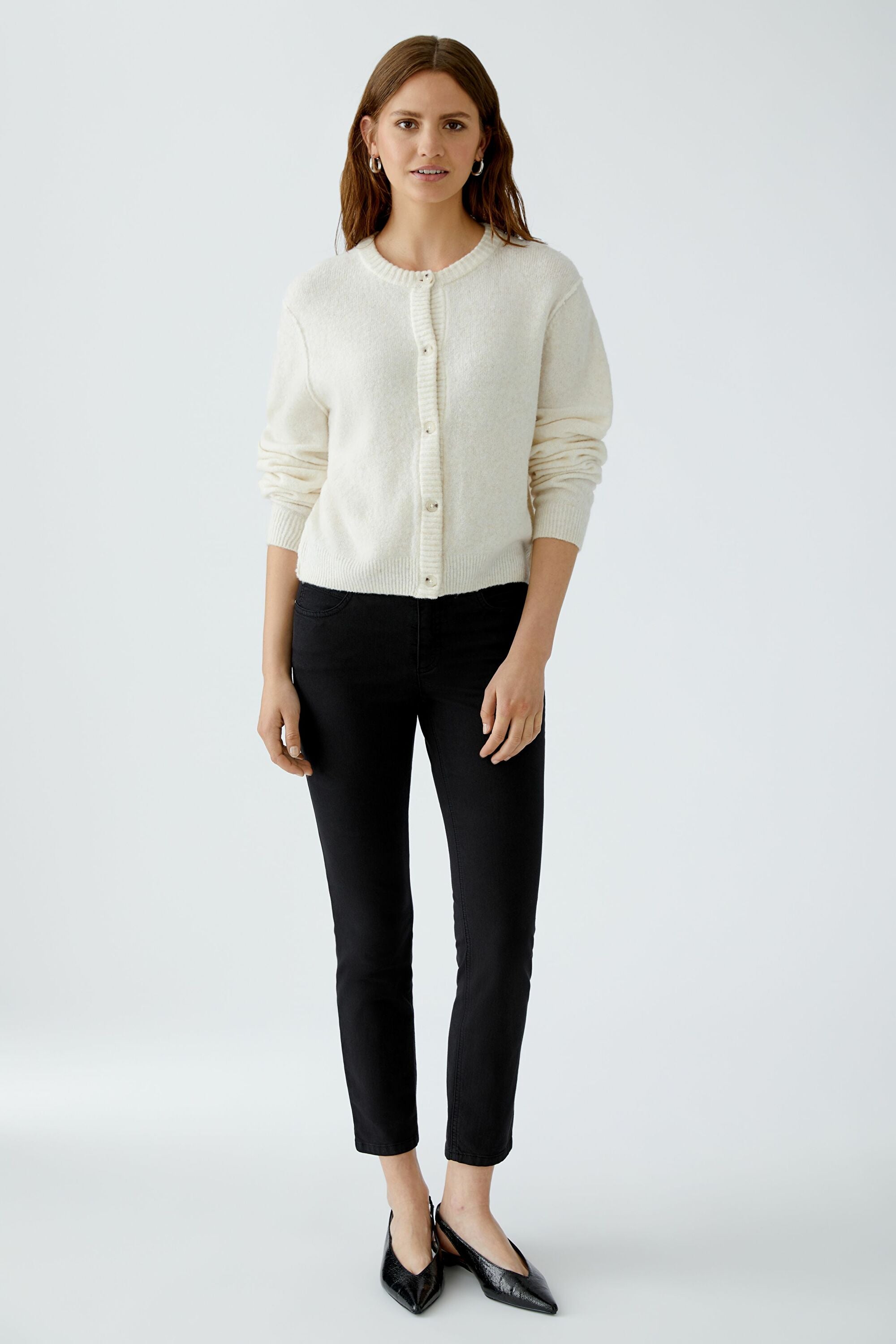 Oui Strickjacken Offwhite