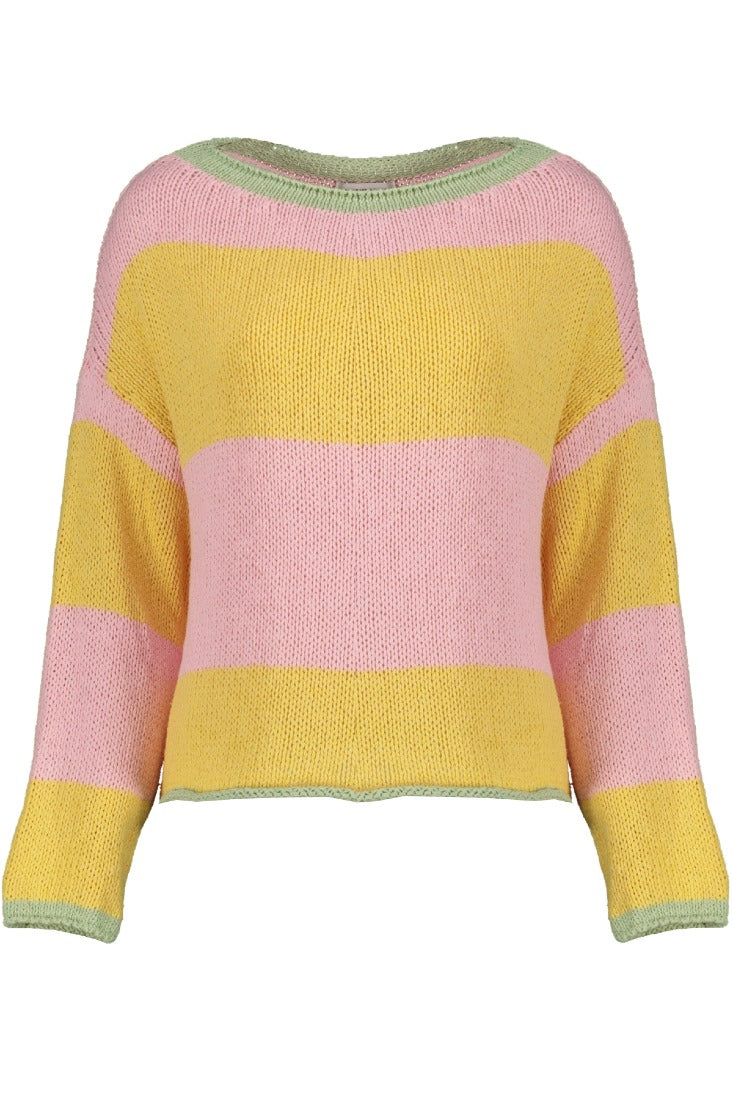 Goose Flash Strickpullover Rosa/Gelb