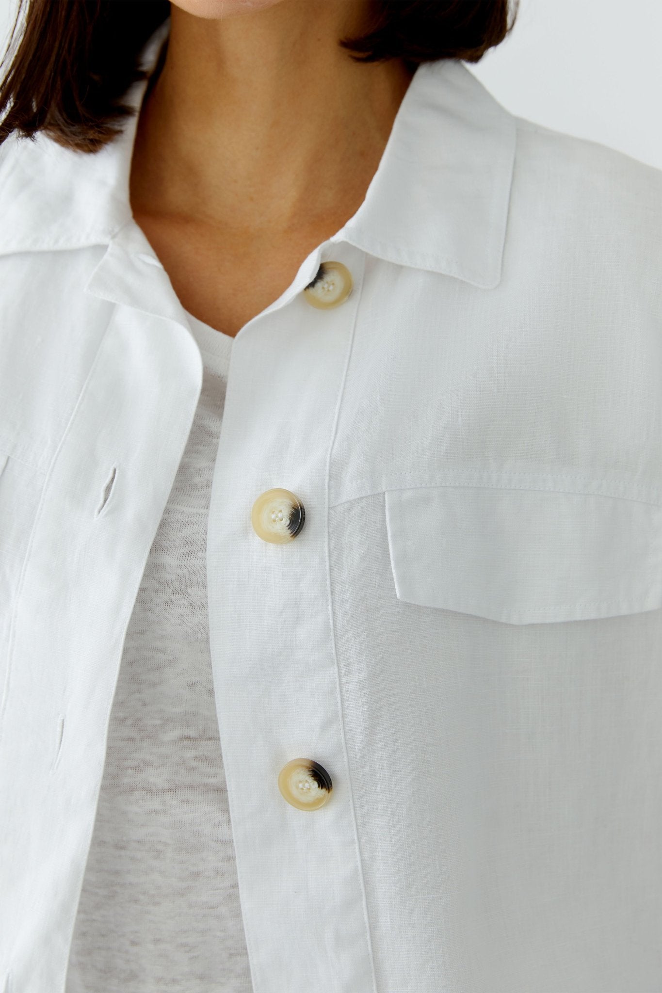 Leinenjacke mit Knopfleiste