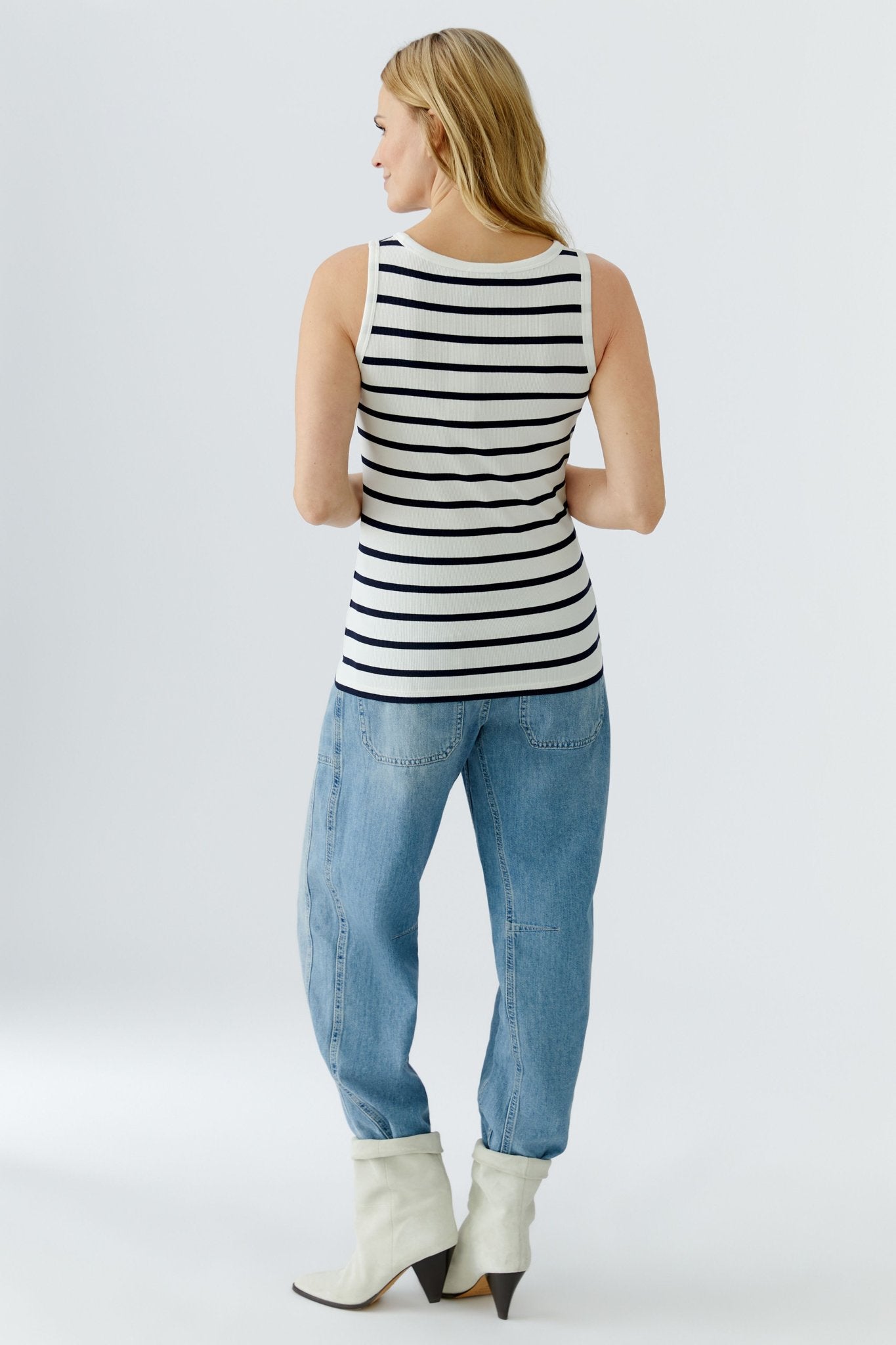 Oui Tops Offwhite Blue