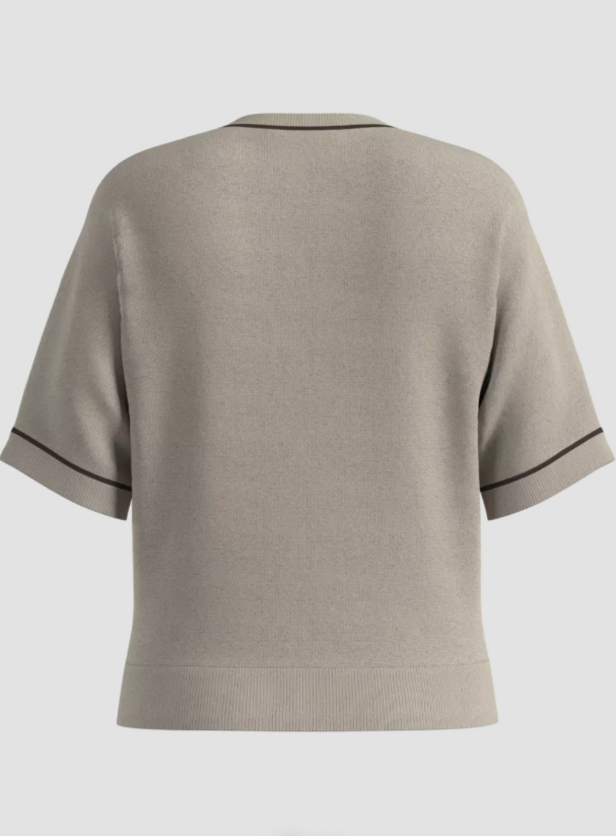 Kurzarm Strickpullover mit Kontrastblende