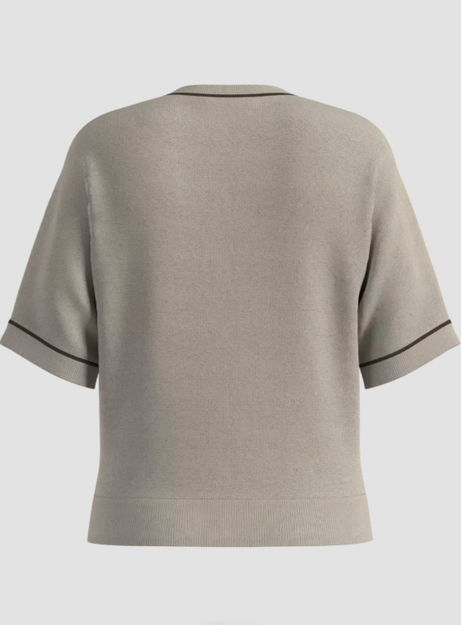 Kurzarm Strickpullover mit Kontrastblende
