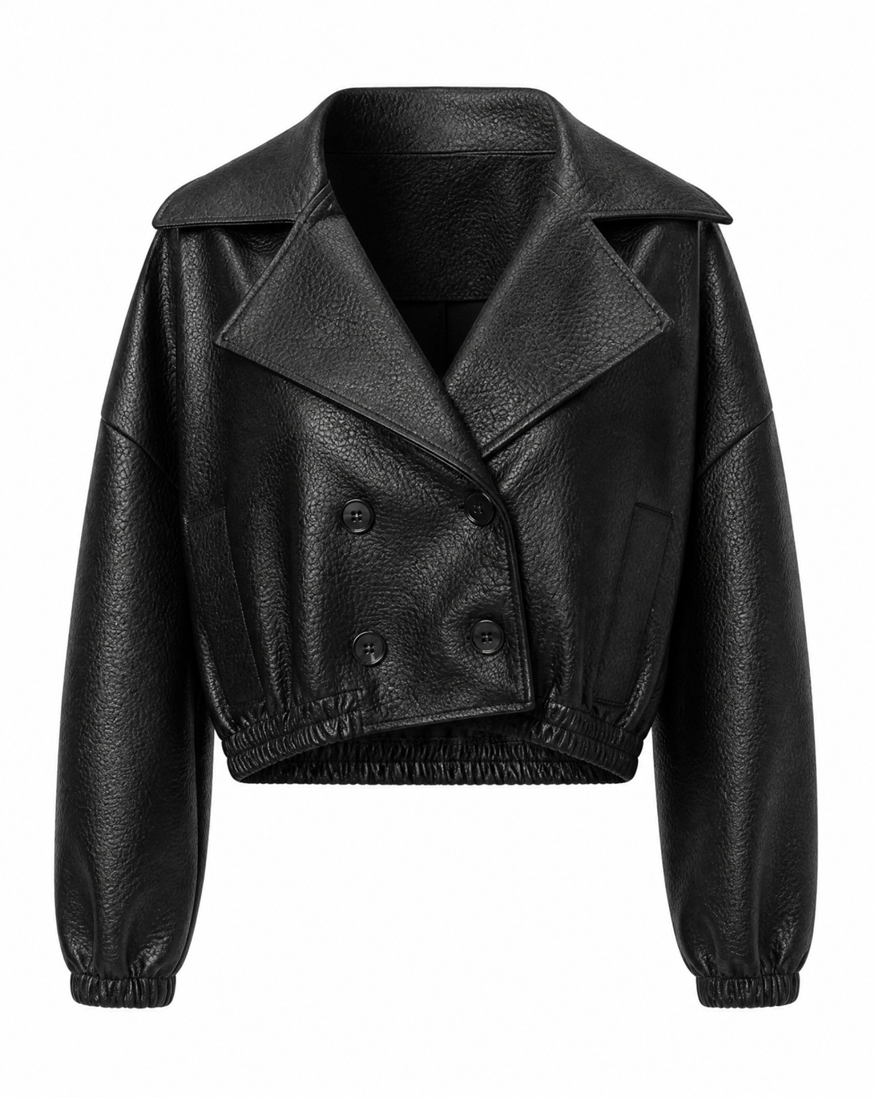 Kunstlederjacke mit Reverskragen