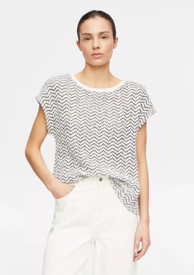 T-Shirt mit Strickmuster