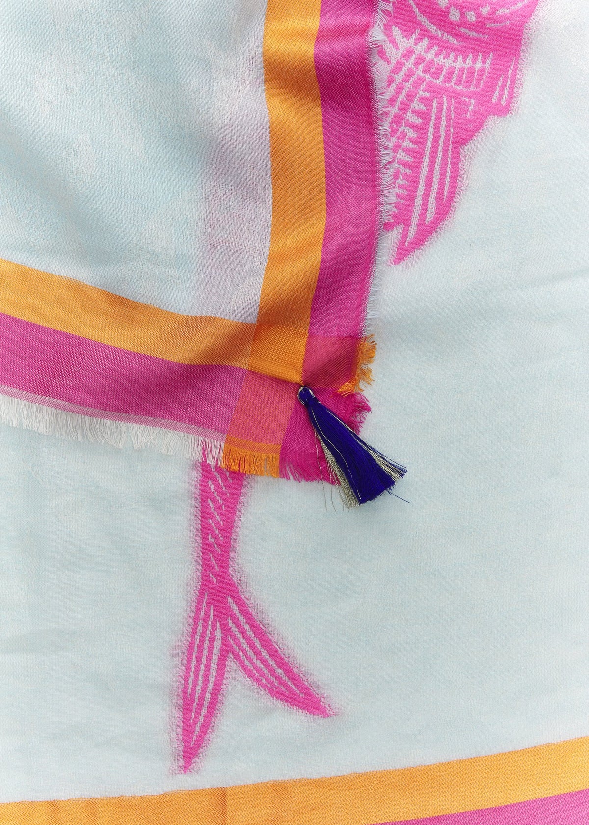 Jacquard-Tuch mit Fisch Motiven
