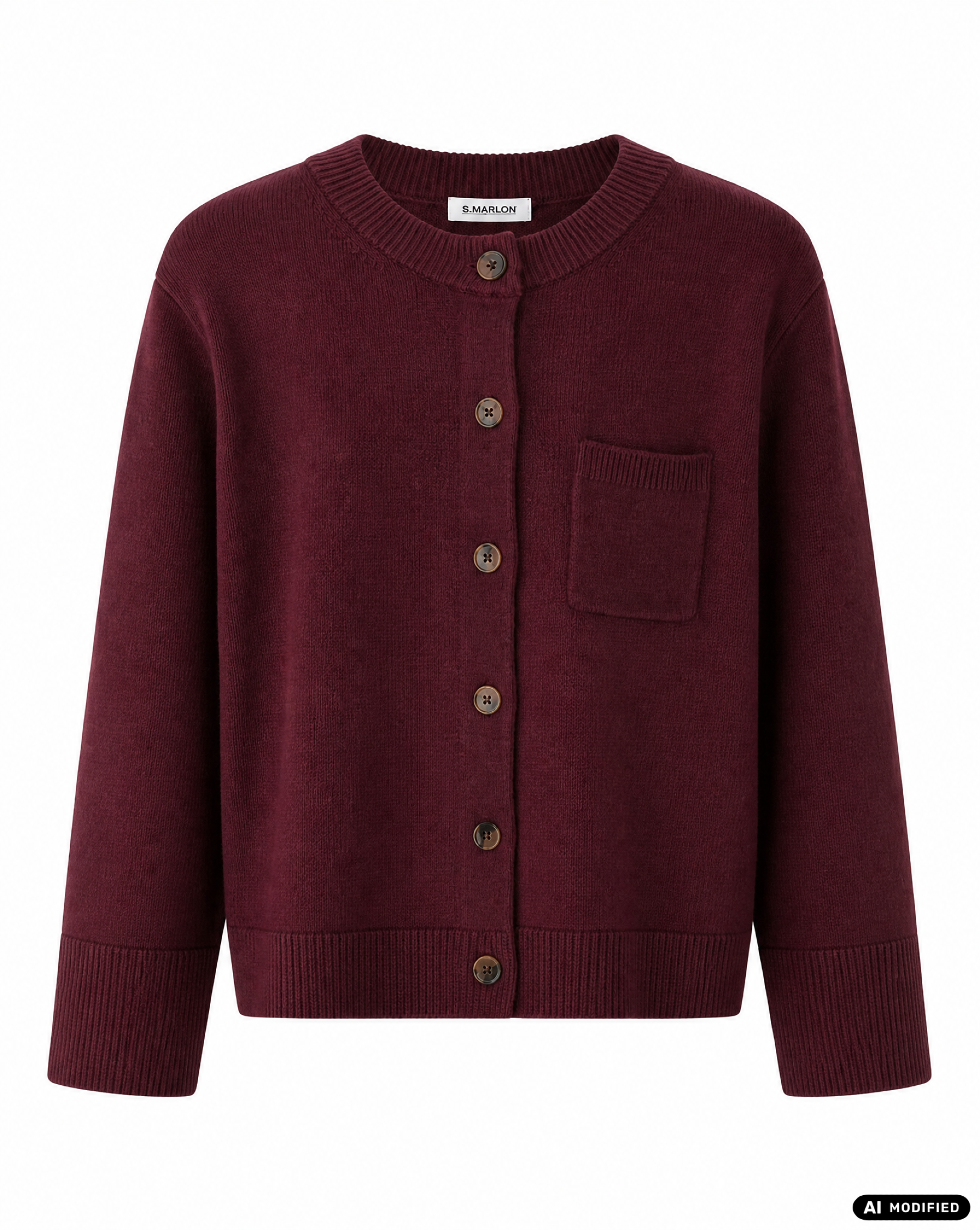 Strickjacke mit Rundhalsausschnitt