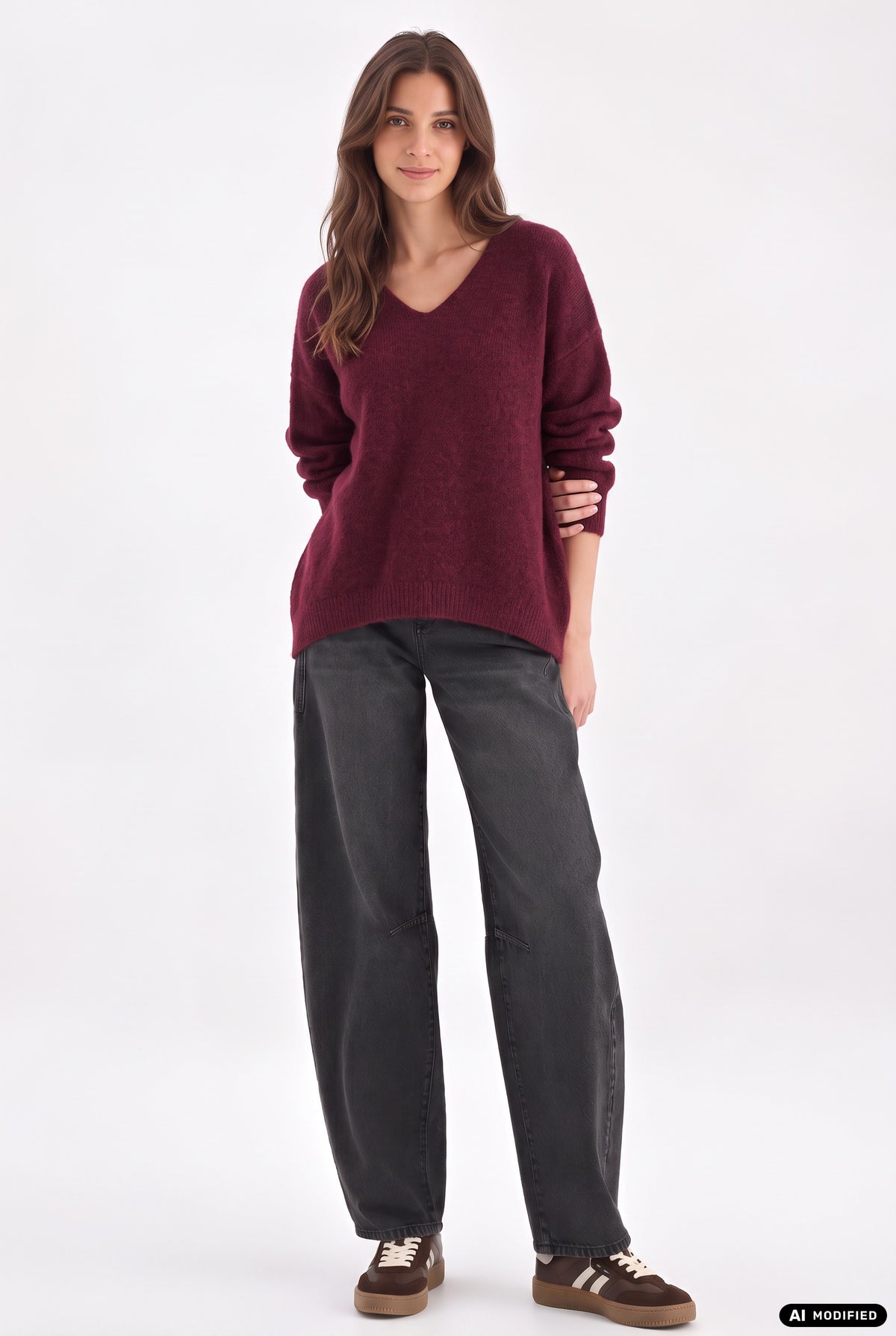 Strickpullover mit V-Ausschnitt