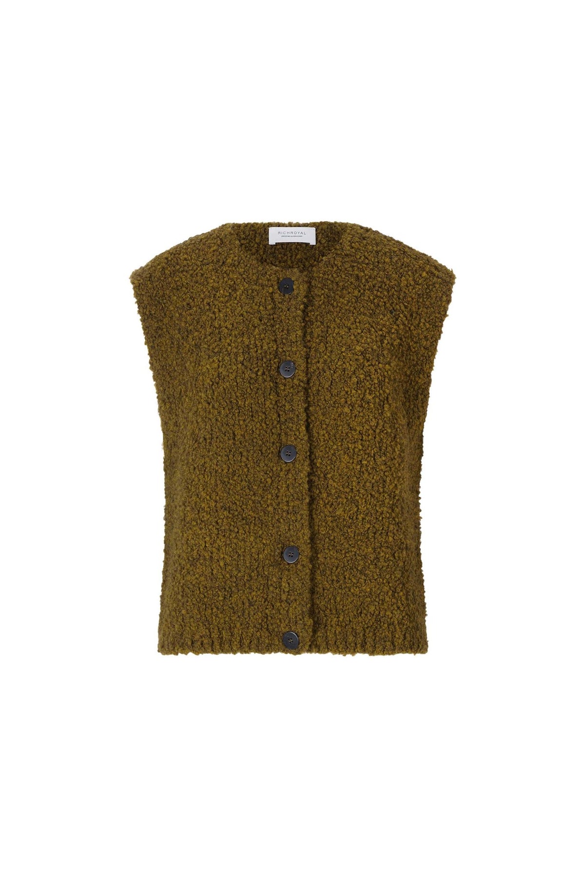 Bouclé-Strickweste mit Knopfleiste