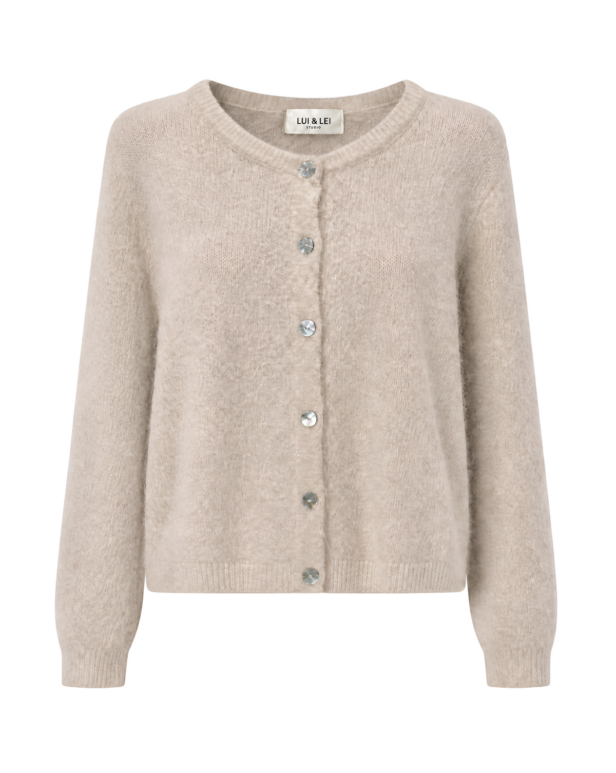 Strickjacke mit Rundhalsausschnitt