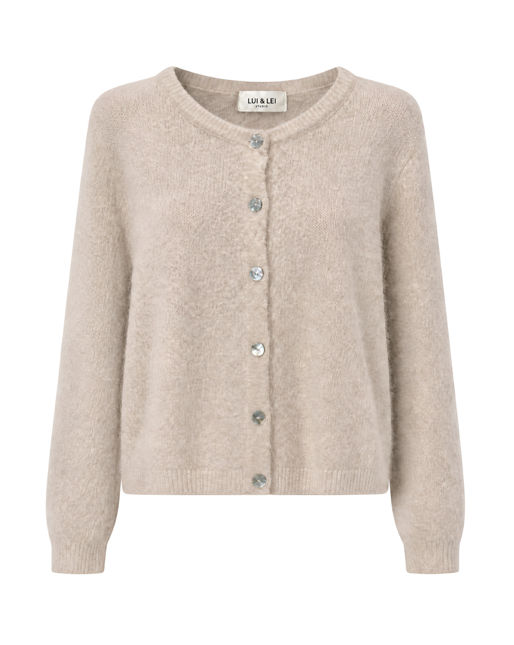 Strickjacke mit Rundhalsausschnitt