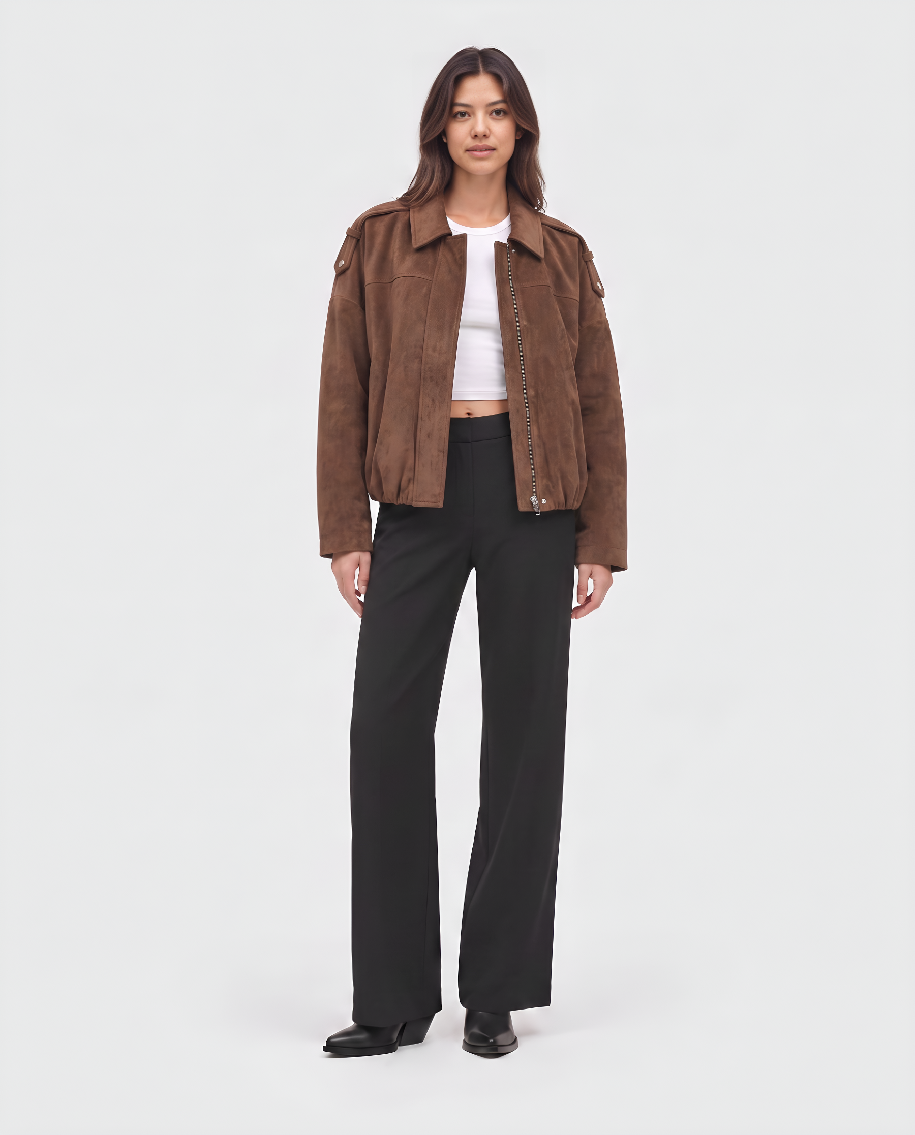 Kunstlederjacke in Velours-Optik