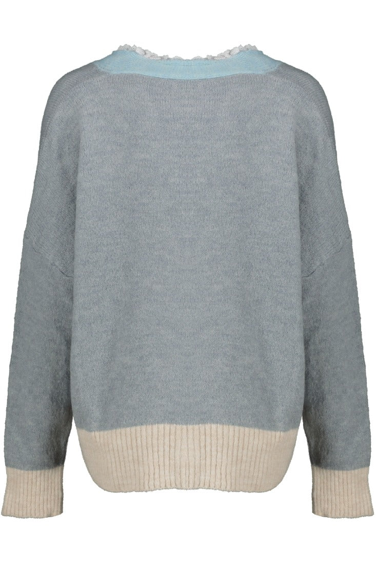 Goose Flash Strickjacken Schieferblau/Babyblau/Beige