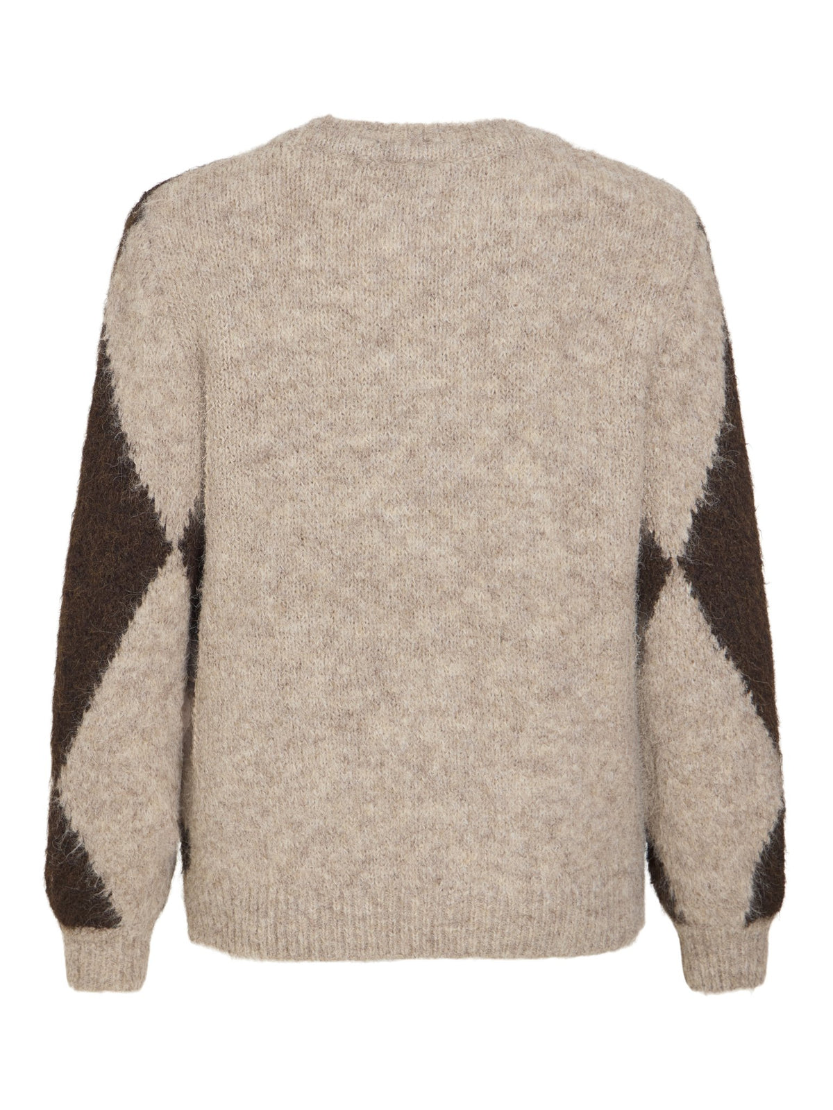 VILA Strickpullover Natural Melange/Coffee Bean