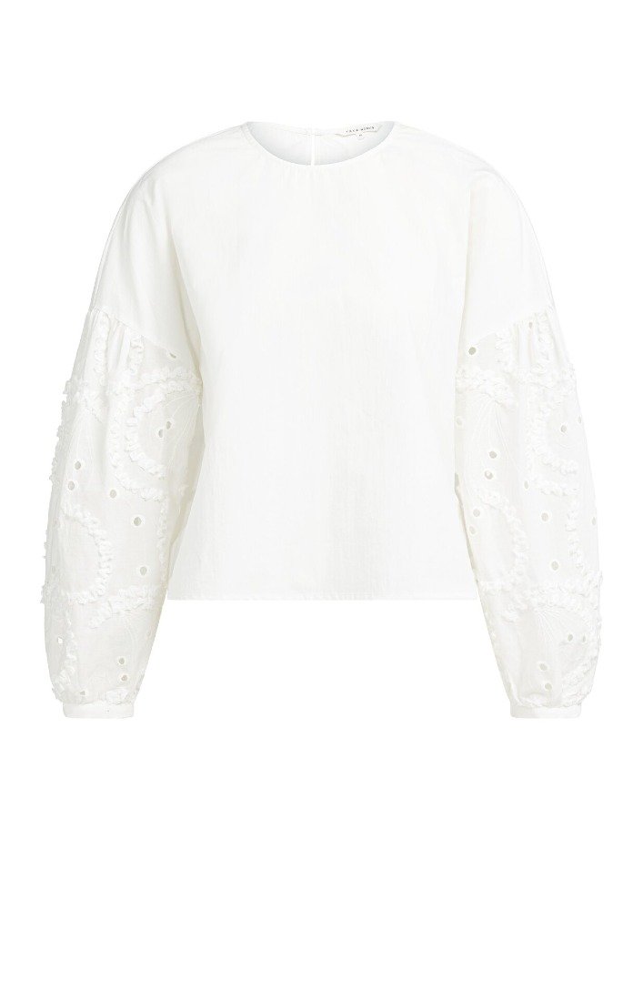Bluse mit bestickten Ärmeln