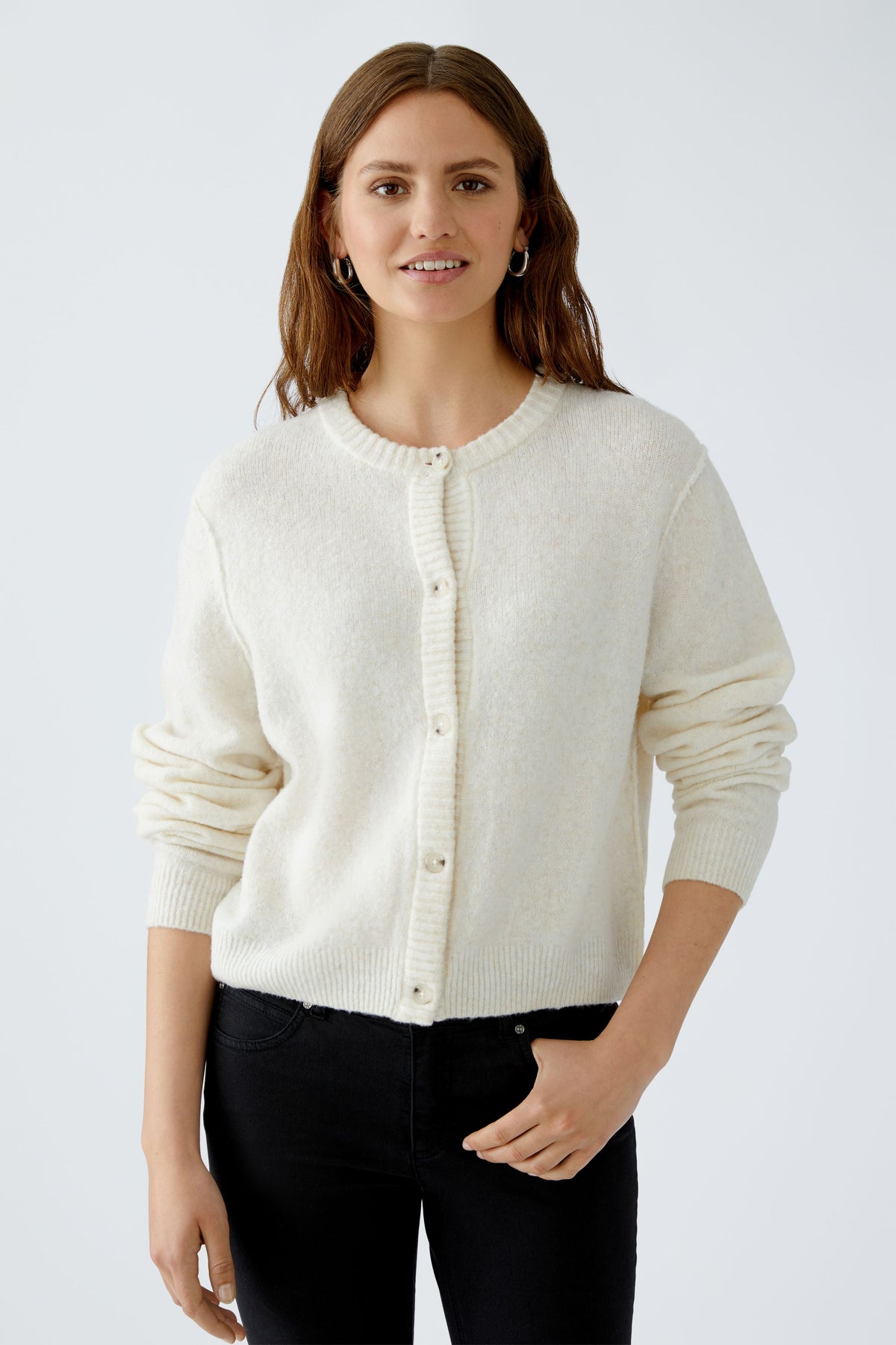 Oui Strickjacken Offwhite