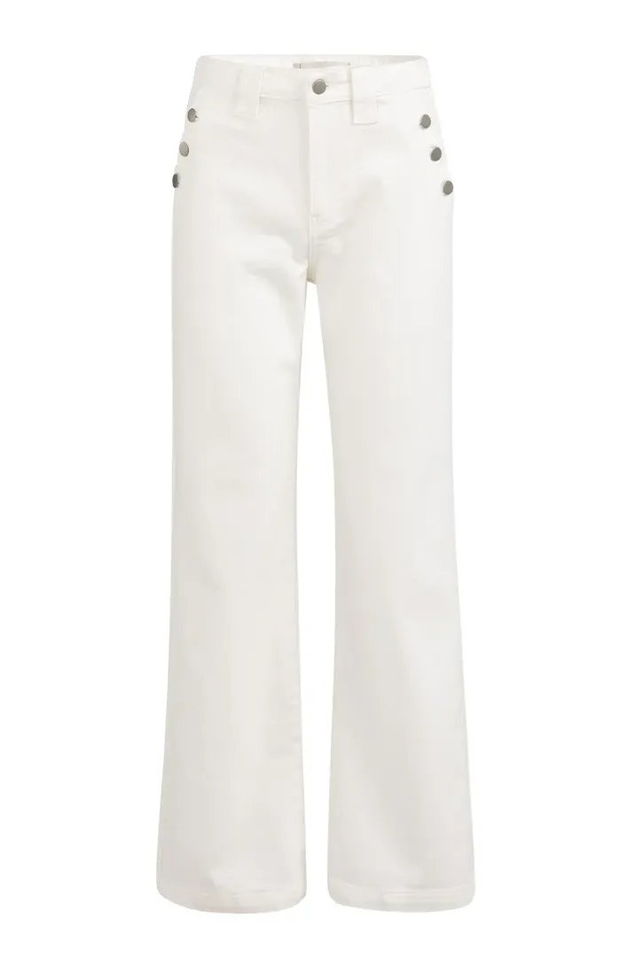 Yaya Wide Leg Off White Denim