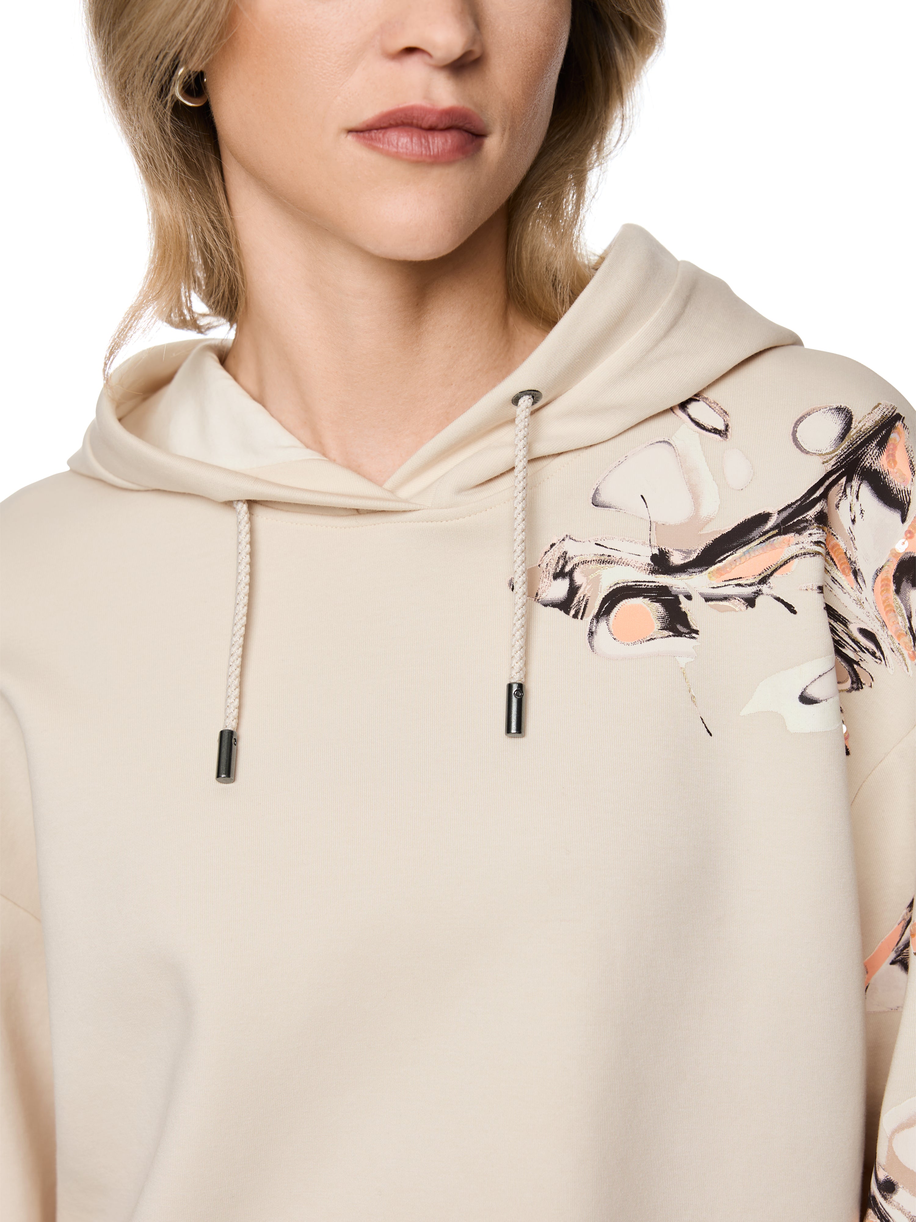 Kapuzen-Sweatshirt mit Pailletten