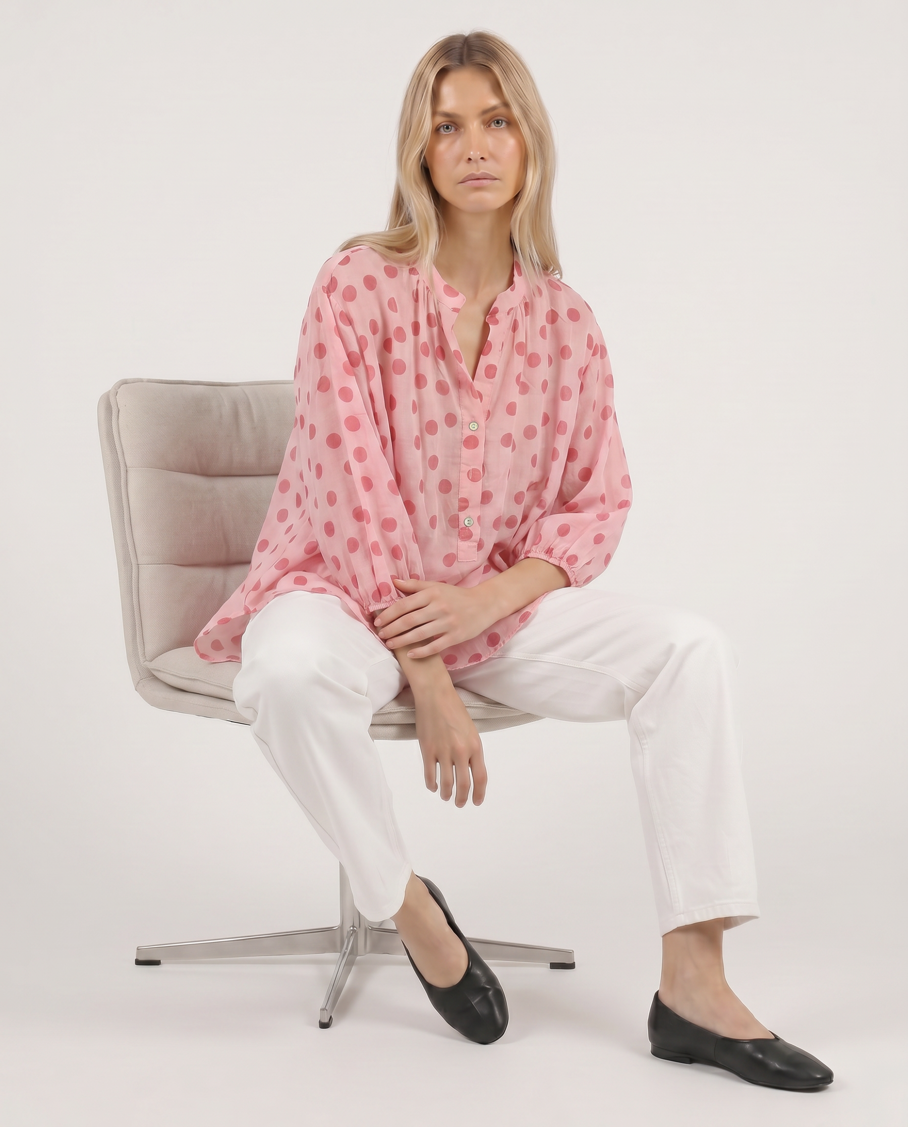 Bluse mit Punkt-Muster