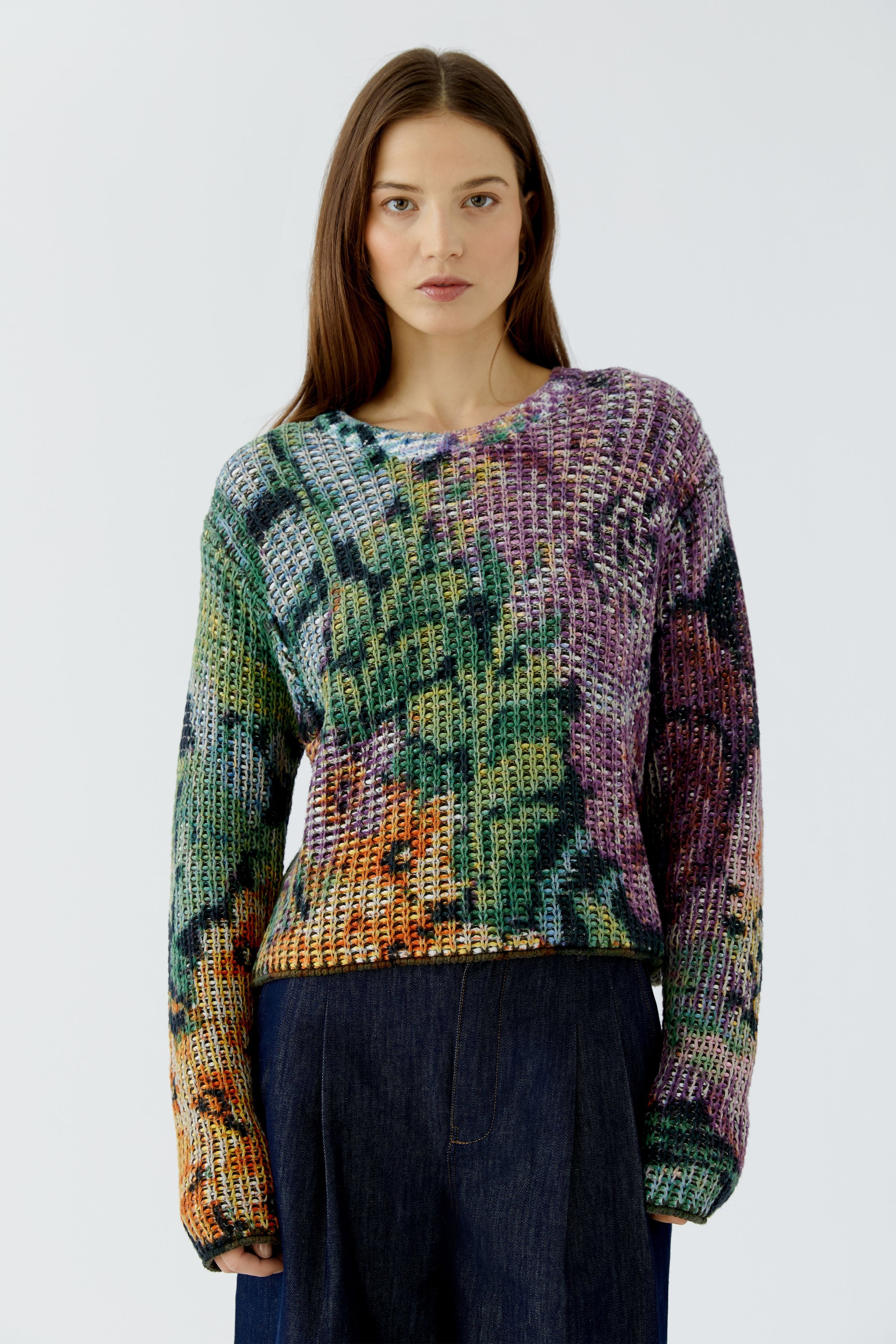 Strickpullover mit Gobelin Motiv
