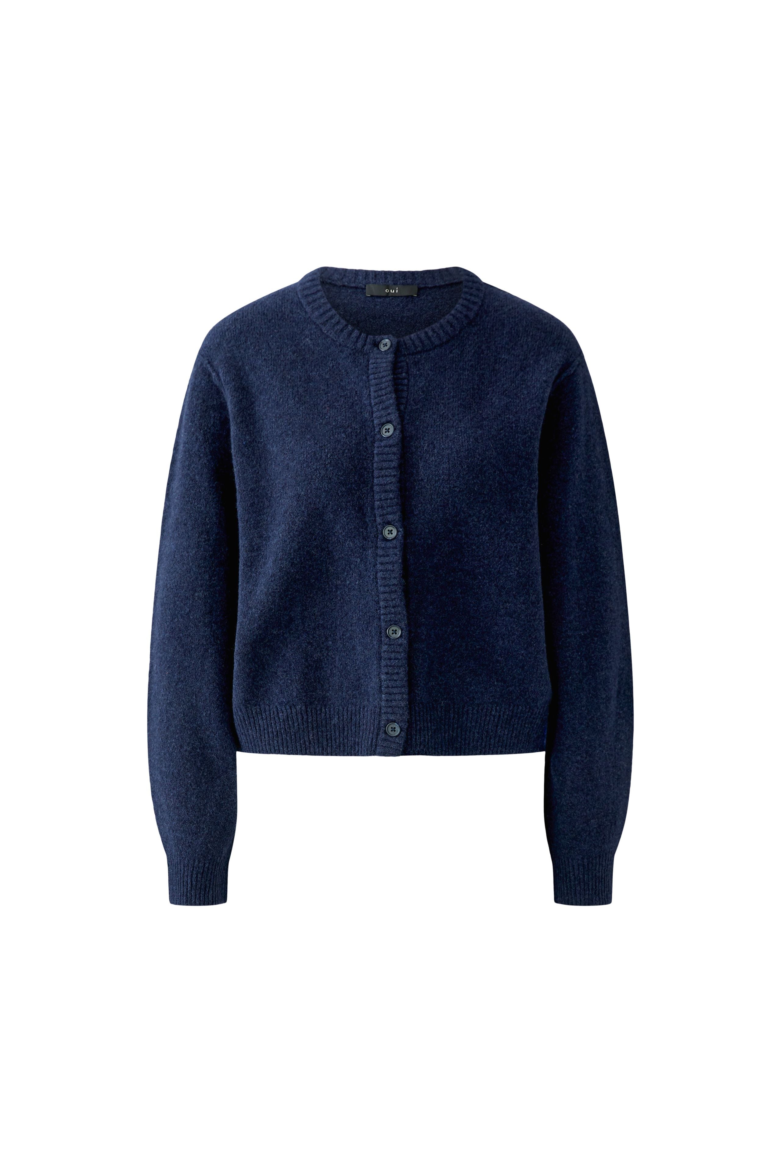 Oui Strickjacken Darkblue