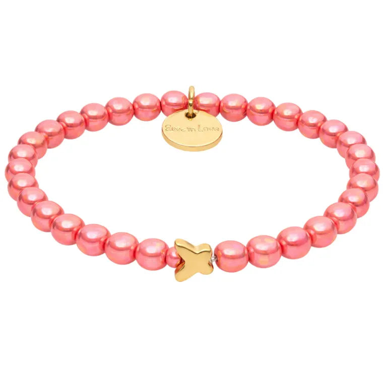 Perlenarmband Coralle 6mm