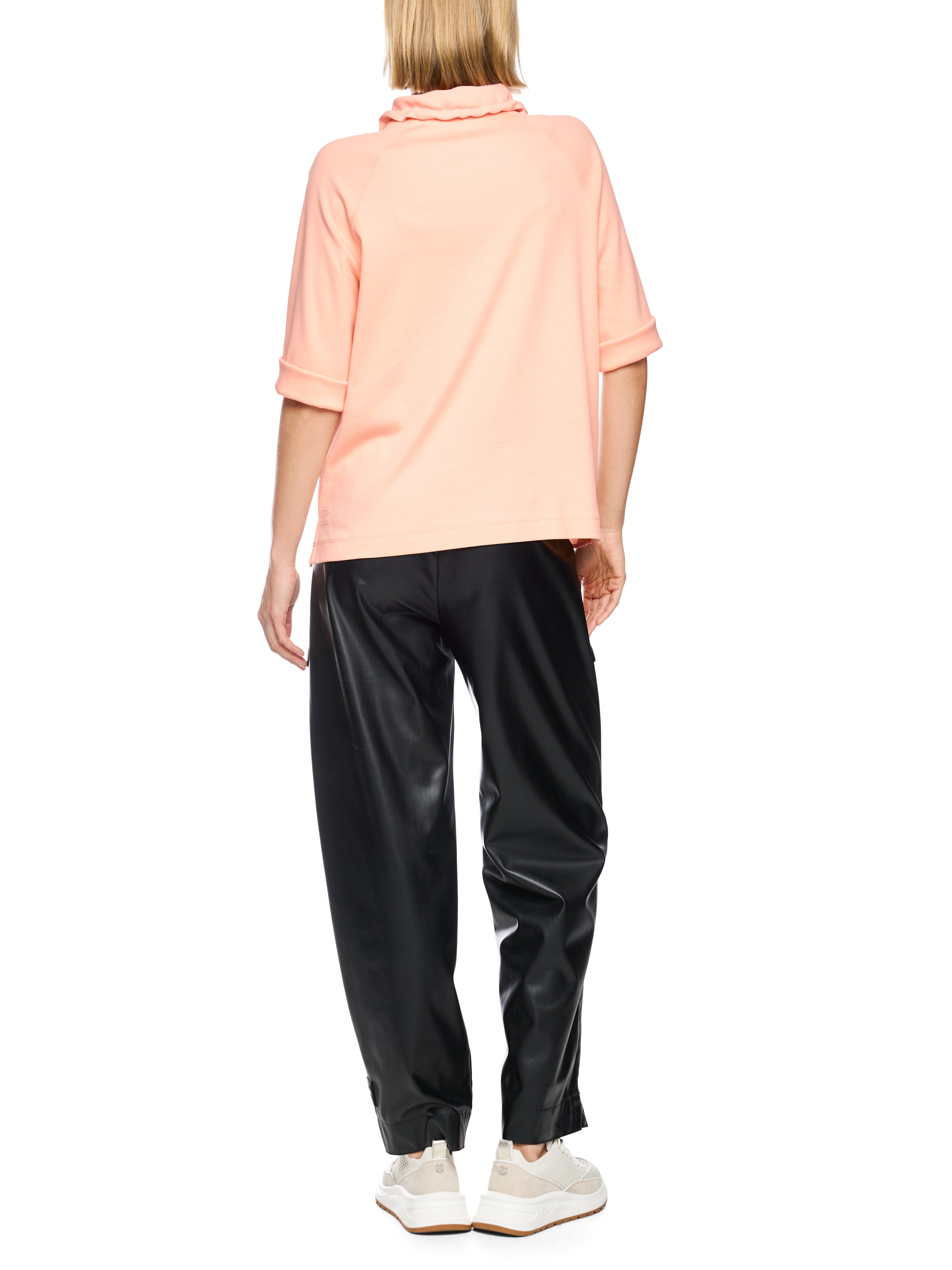 Troyer-Blusenshirt mit Feinripp