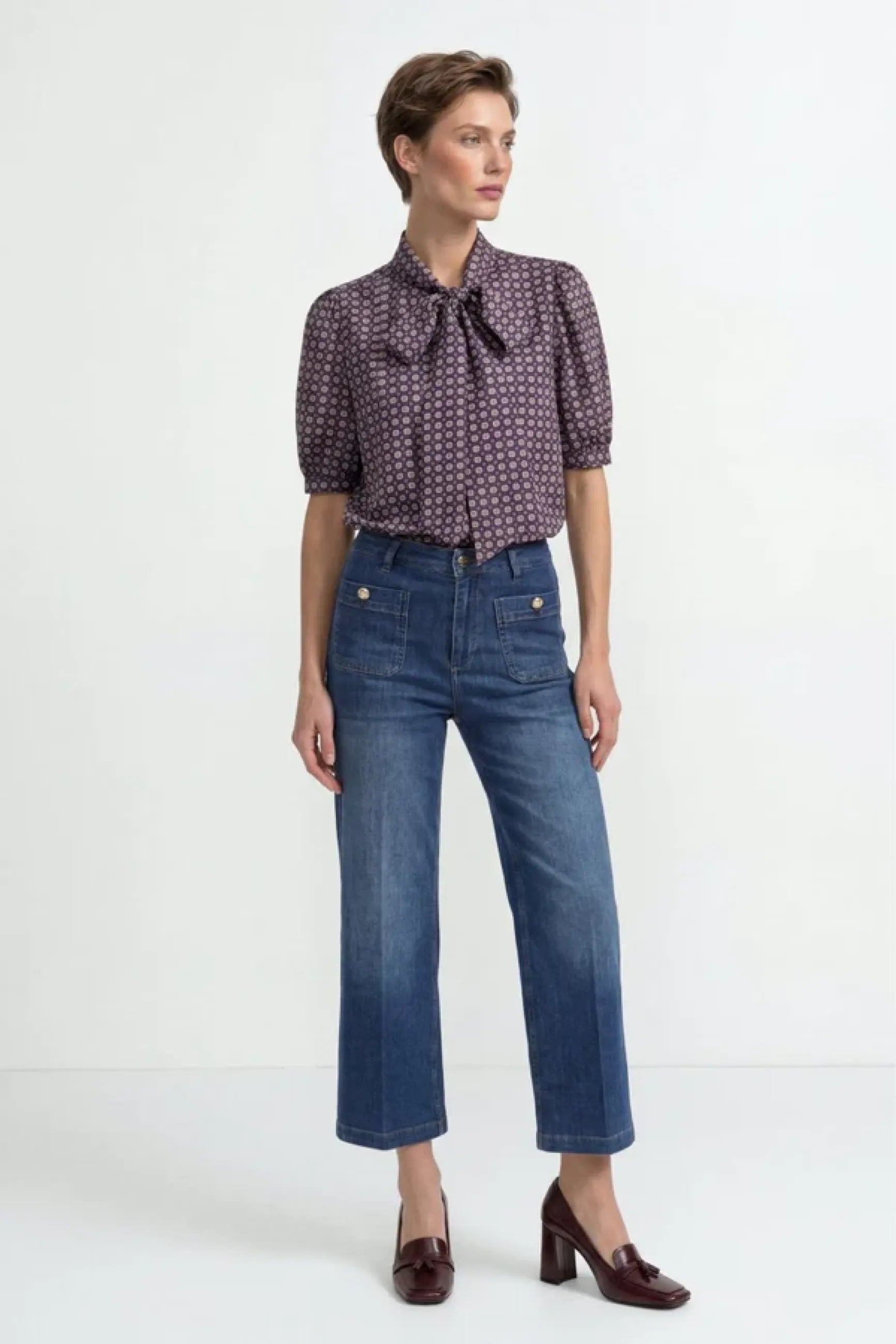 Schluppenbluse mit Dots