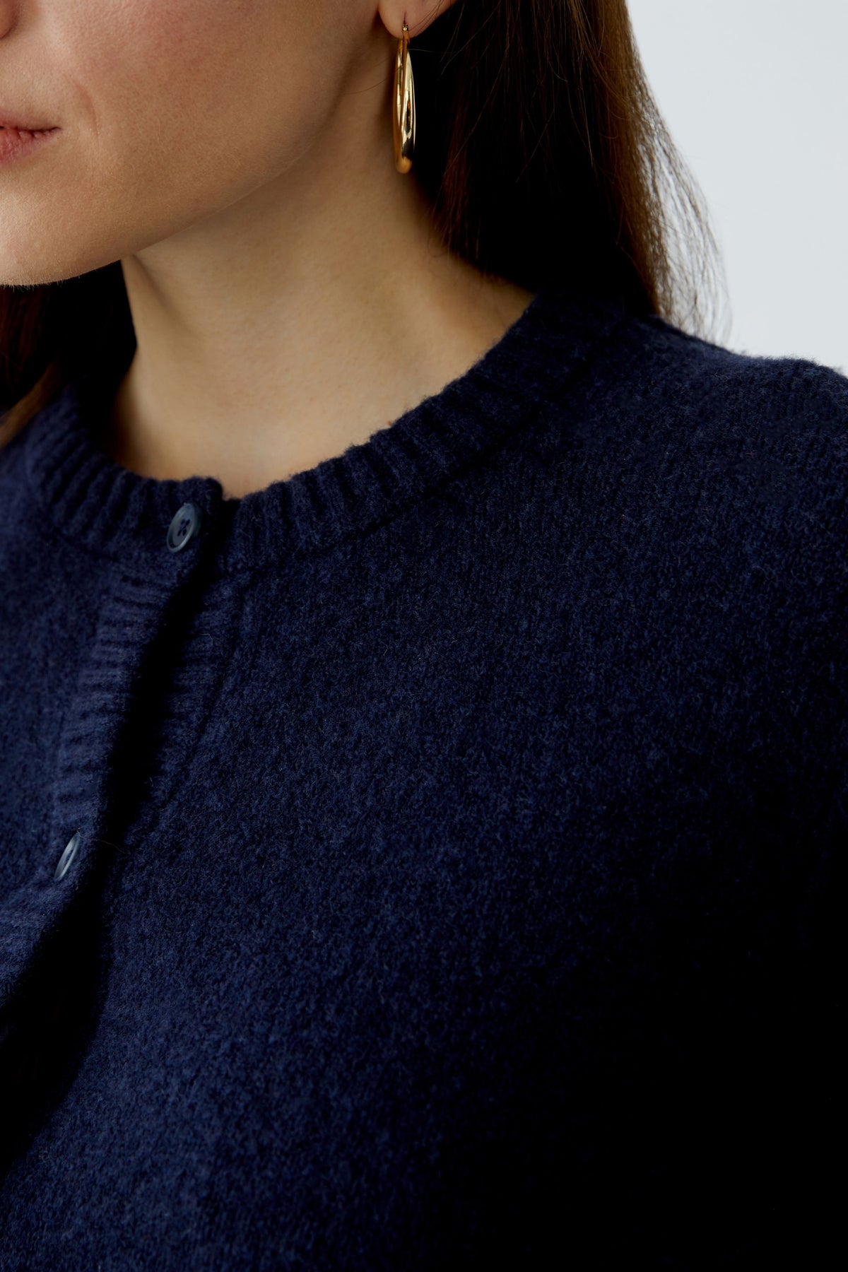 Oui Strickjacken Darkblue