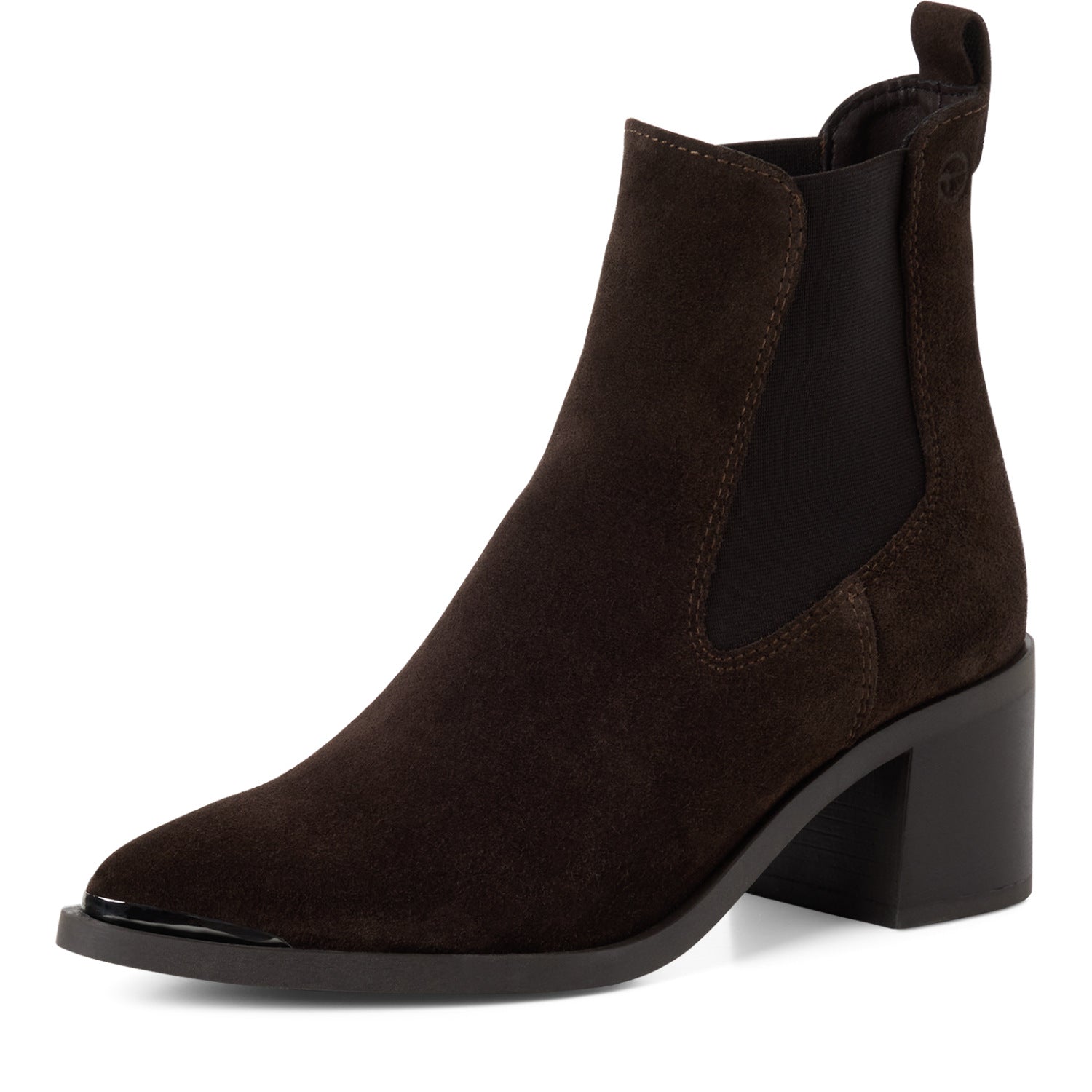 Leder Chelsae Boot mit Blockabsatz