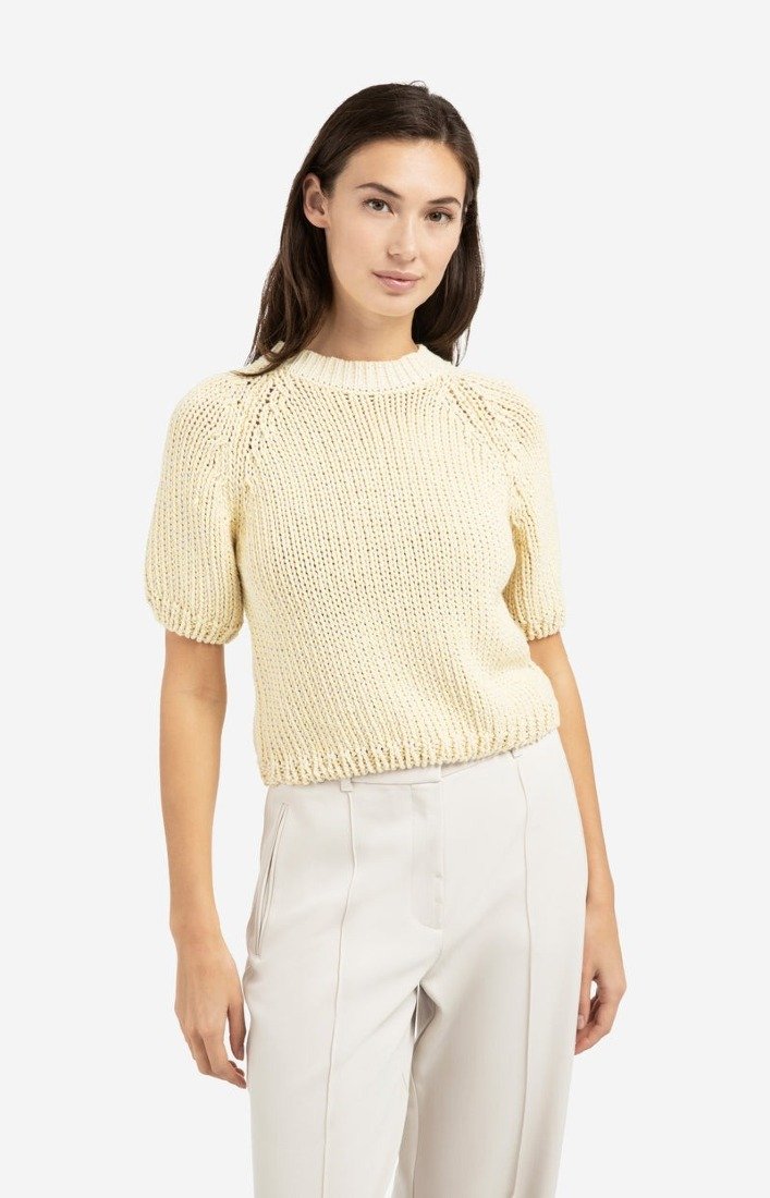 Yaya Strickpullover Reed Yellow Dessin