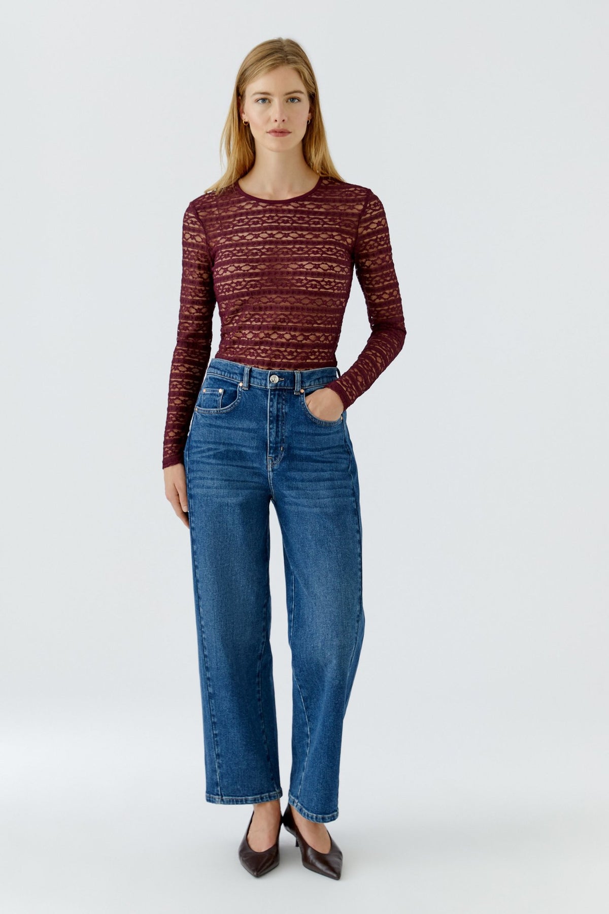 Langarmshirt mit Spitze