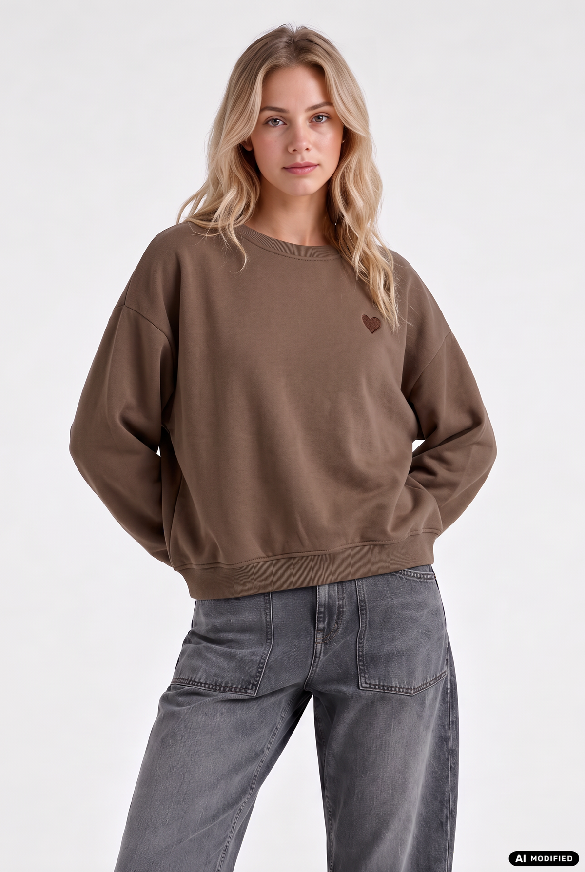 Sweatshirt mit Herzdetail