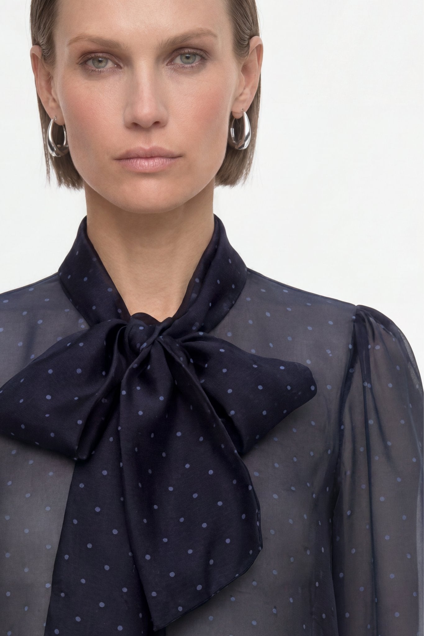 Chiffon-Bluse mit Schluppe