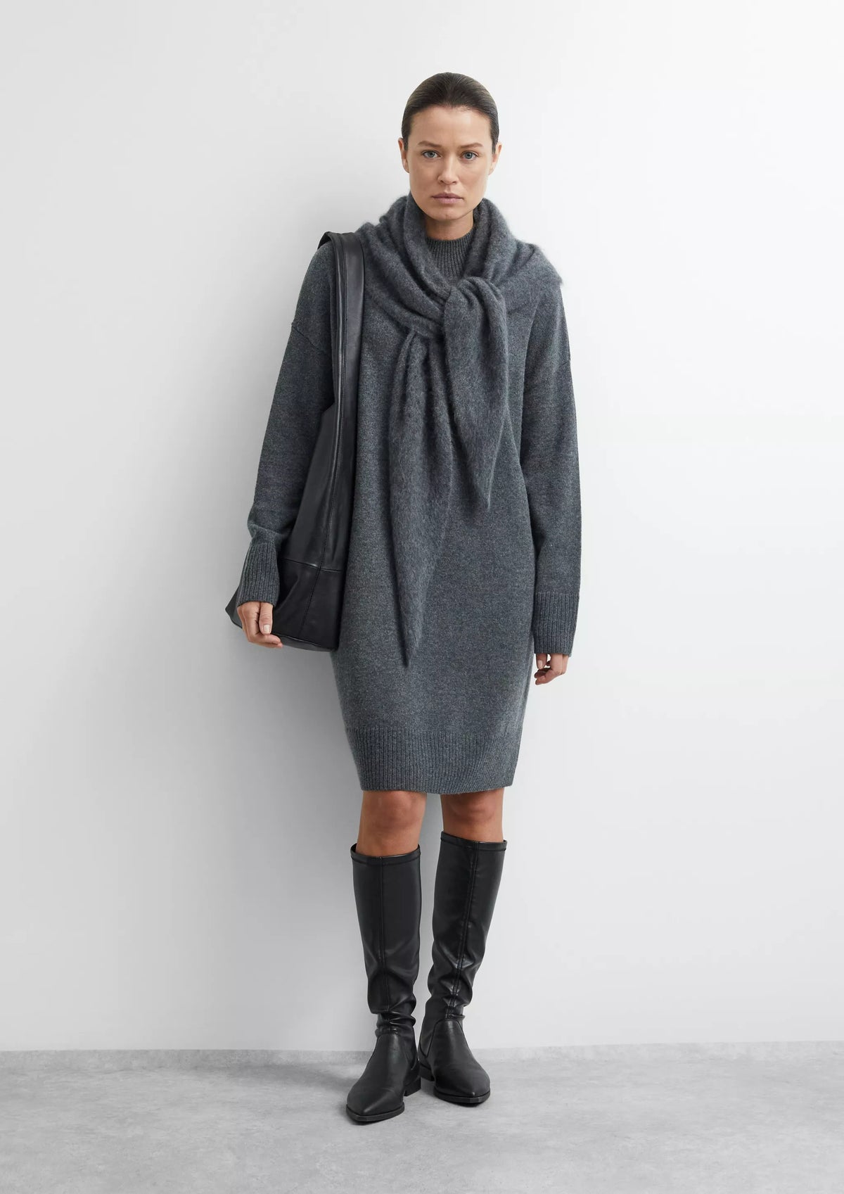 Comma Kleider Grey/Black