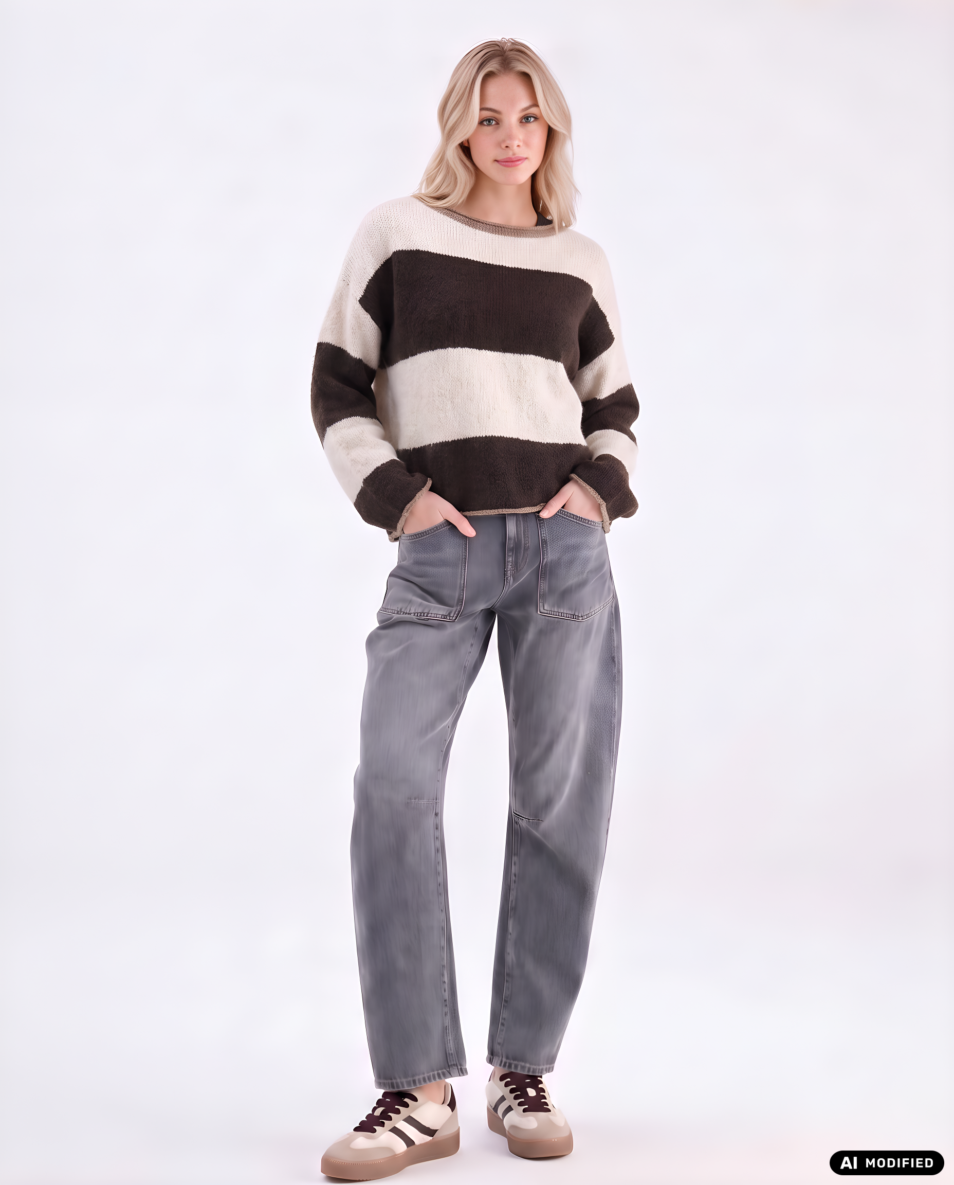 Strickpullover mit Streifen