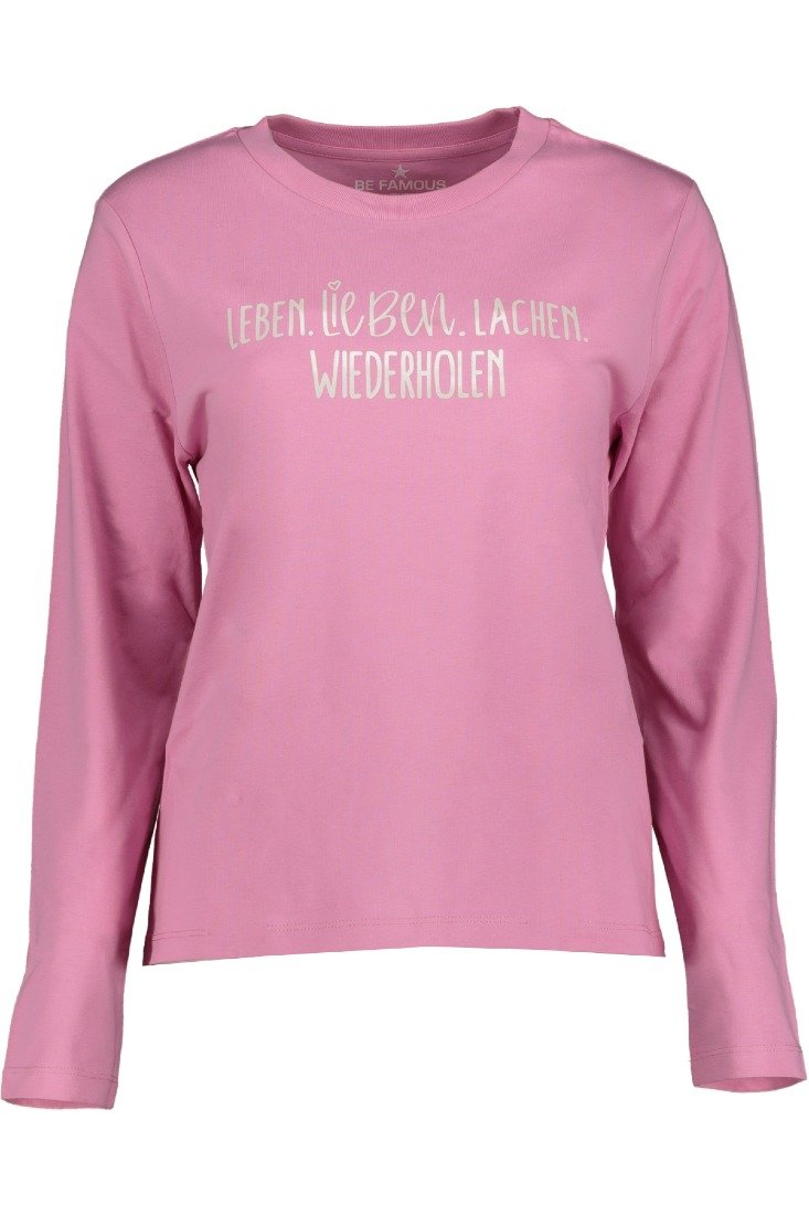 be famous Longsleeve Bubble Pink - White Electric