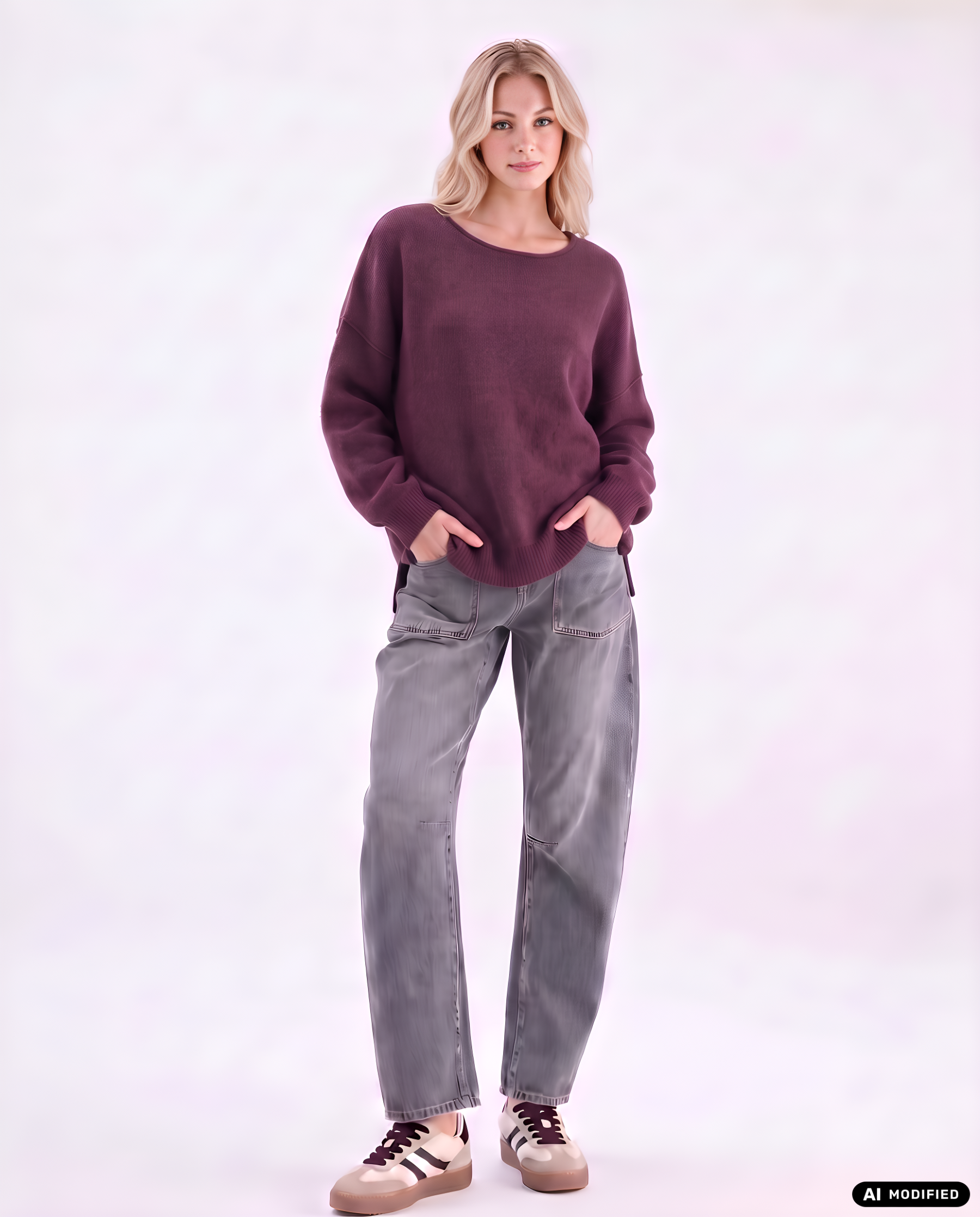 Strickpullover mit Rollkanten