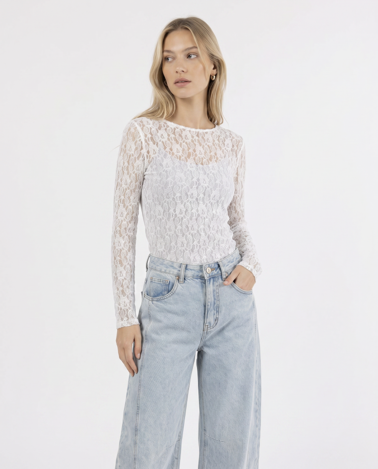 Longsleeve aus Spitze