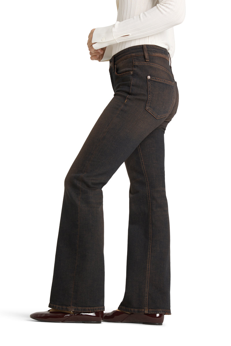 Cambio Flared Leg Cross Brown Overdyed