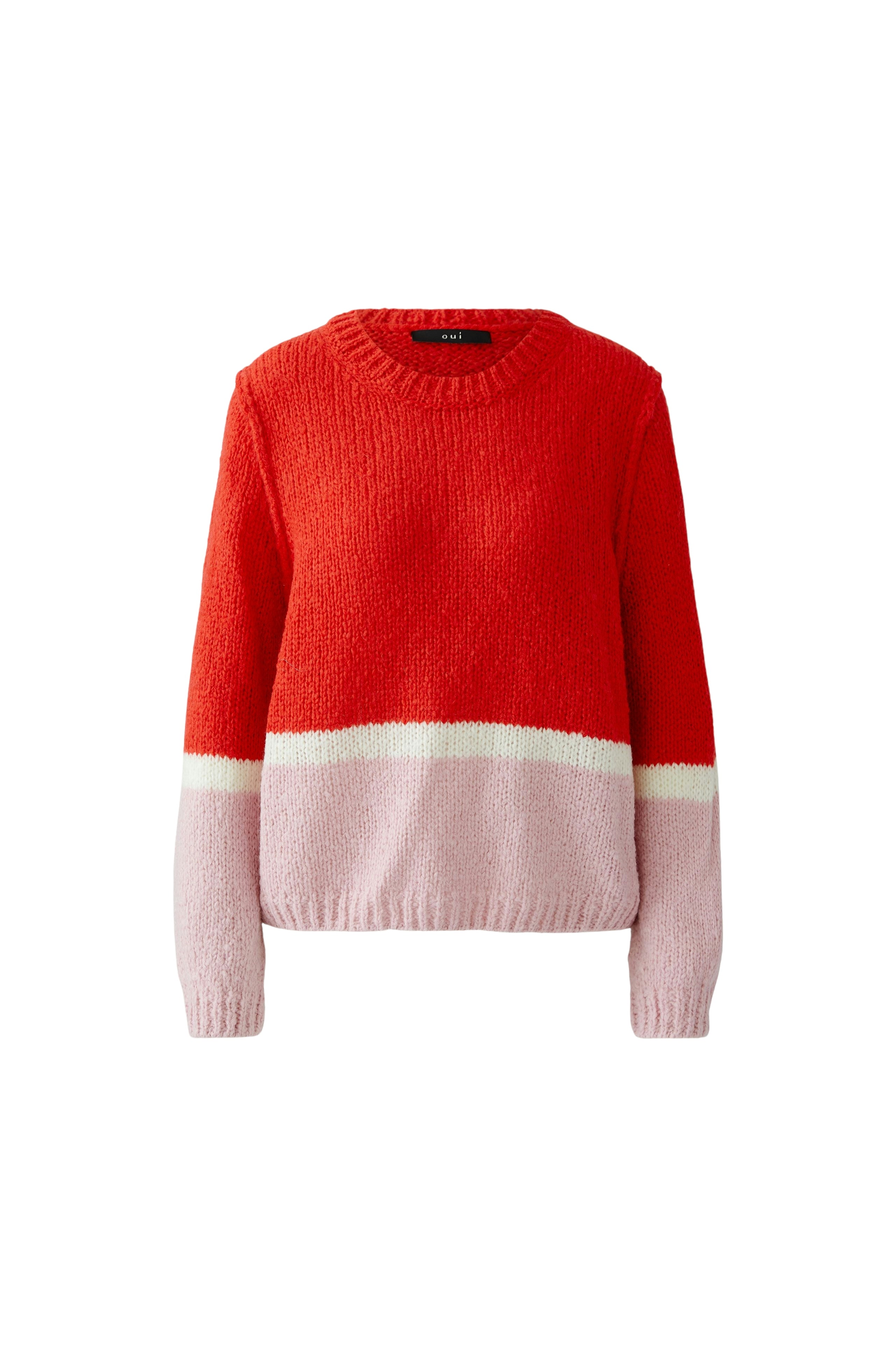 Oui Strickpullover Red Rose