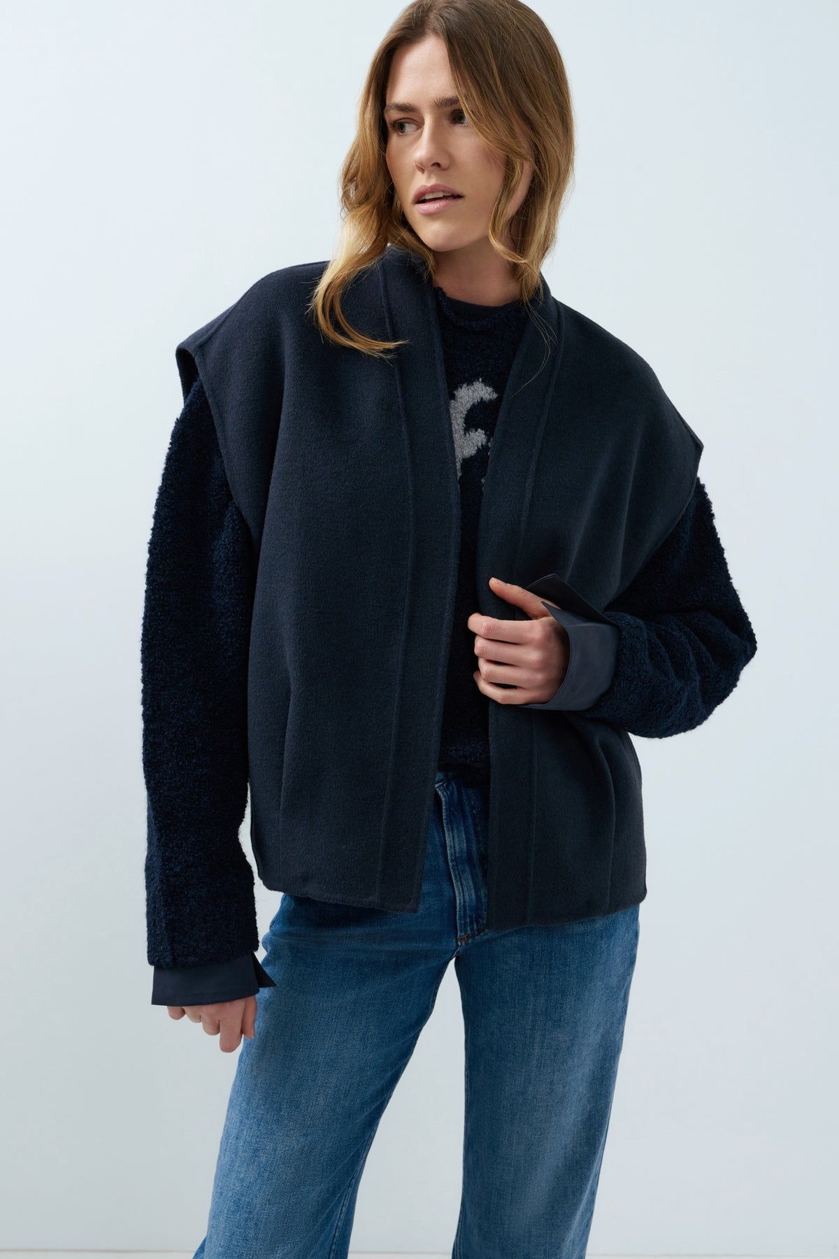 Oversize-Weste aus Wollmischung