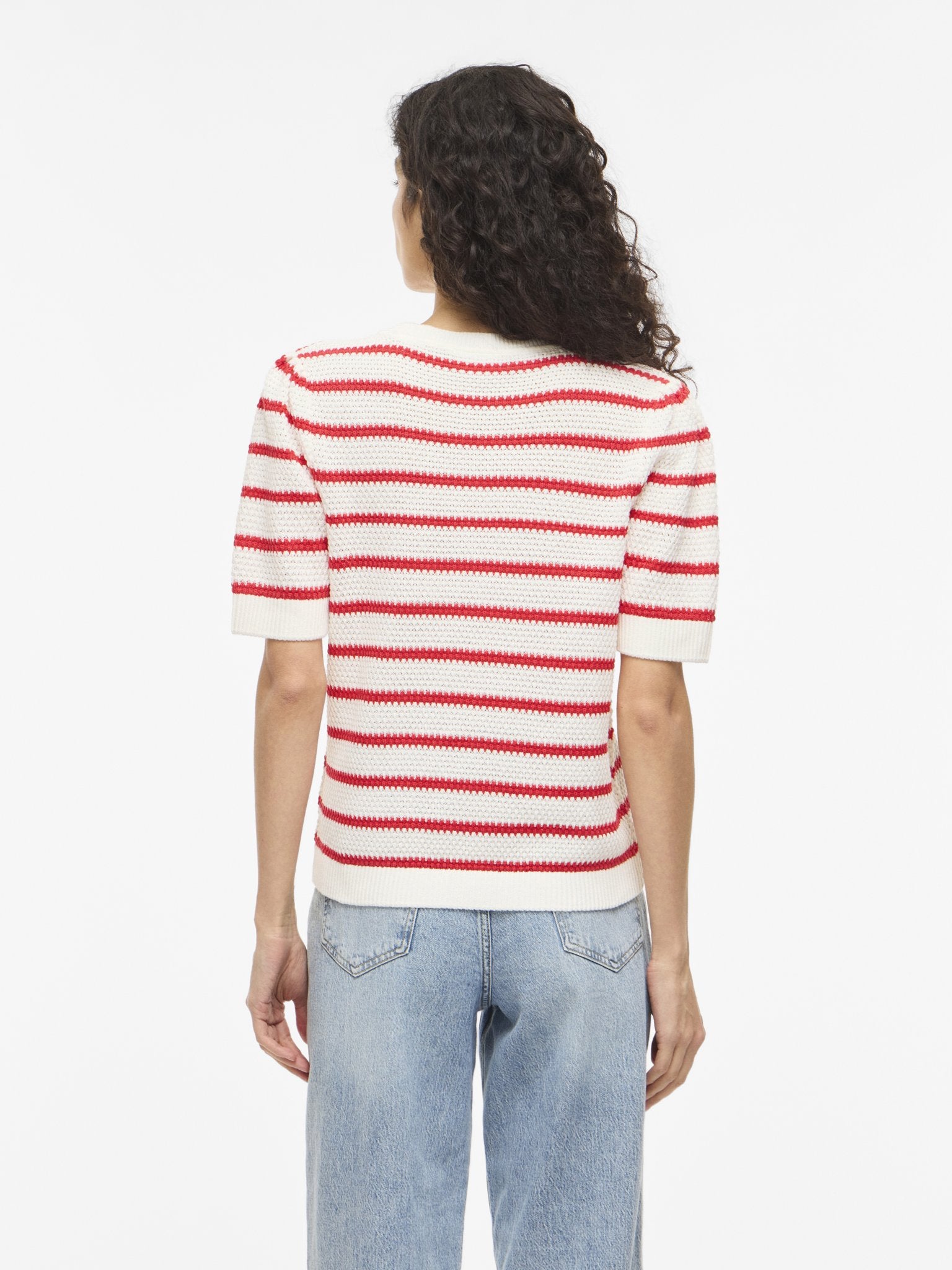 VILA T-Shirts White Alyssum/Hibiscus