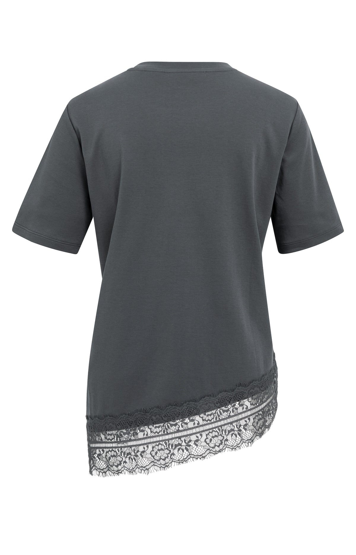 T-Shirt mit Spitzensaum