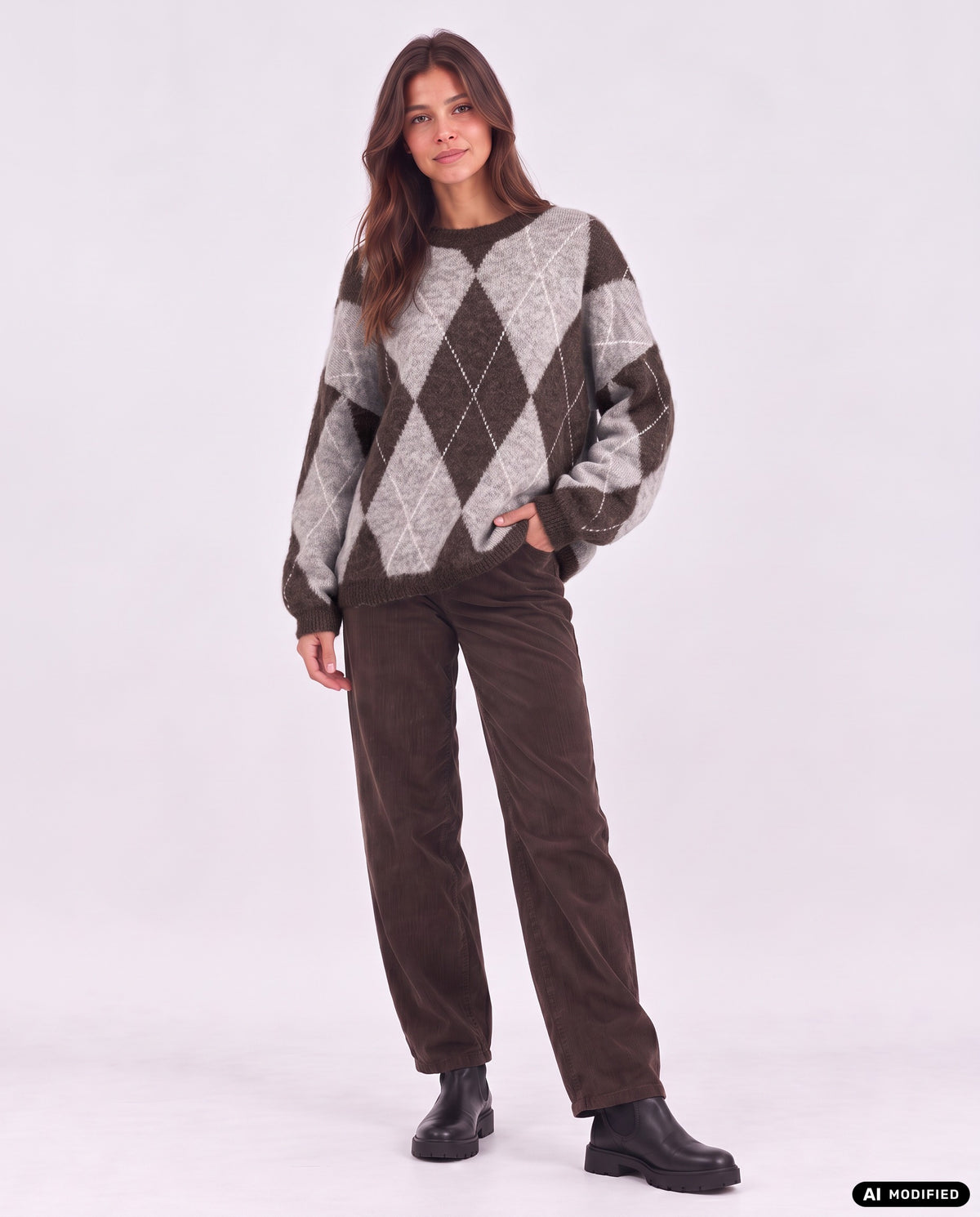 Strickpullover mit Argyle-Muster