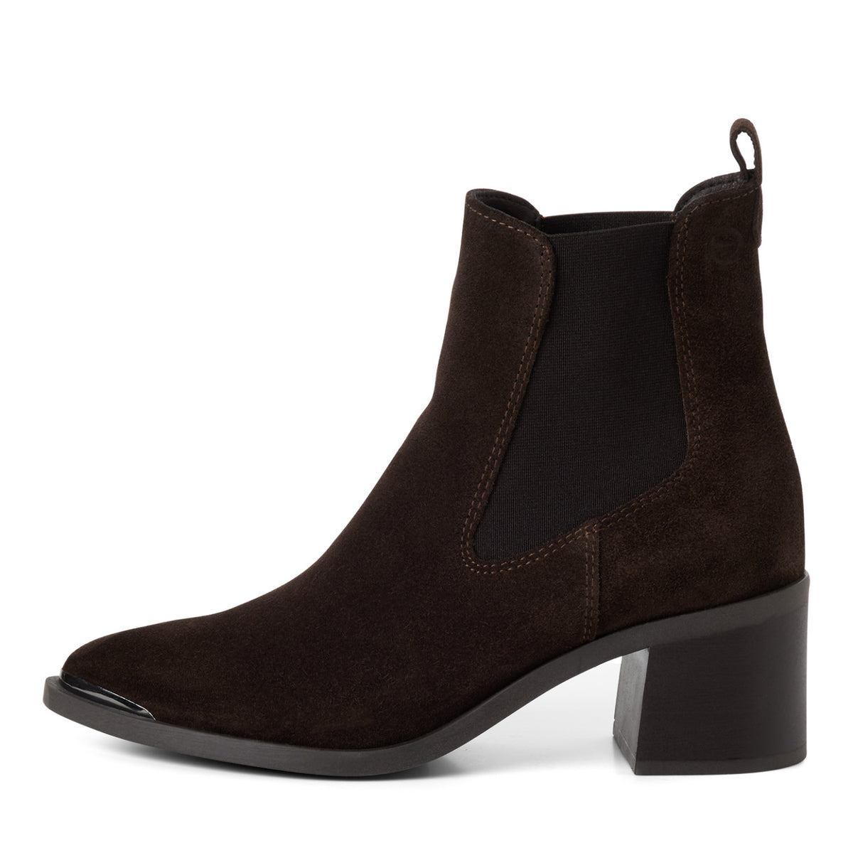 Leder Chelsae Boot mit Blockabsatz