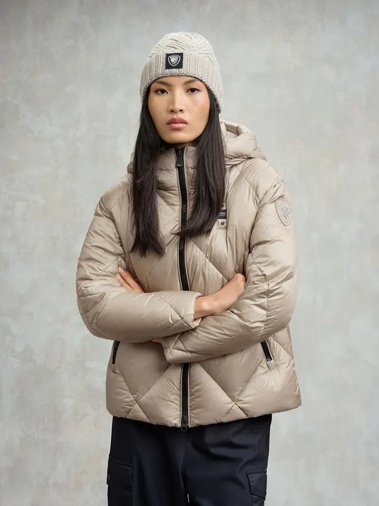 Blauer Daunenjacken Beige