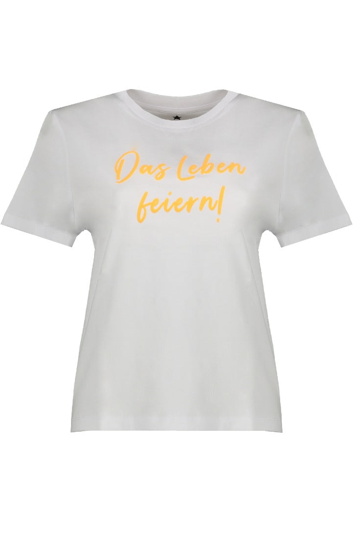 be famous T-Shirts Vintage White - Puffy Neon Orange Flex