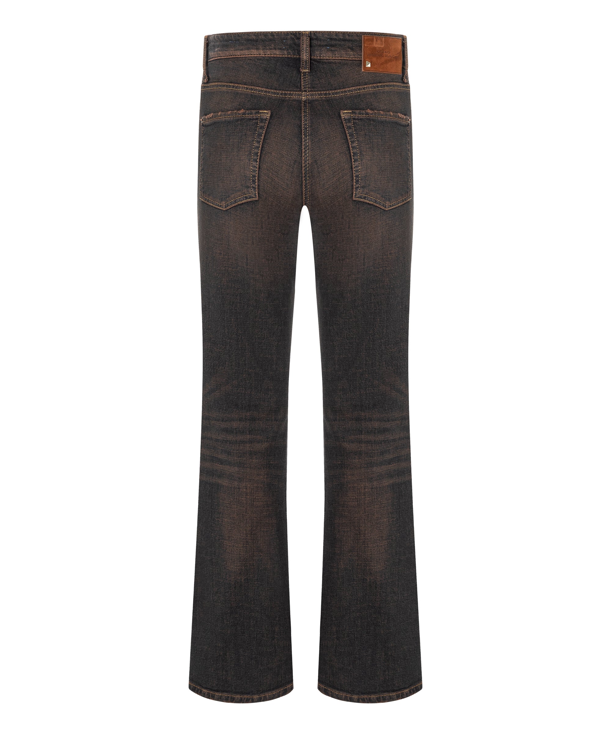 Cambio Flared Leg Cross Brown Overdyed