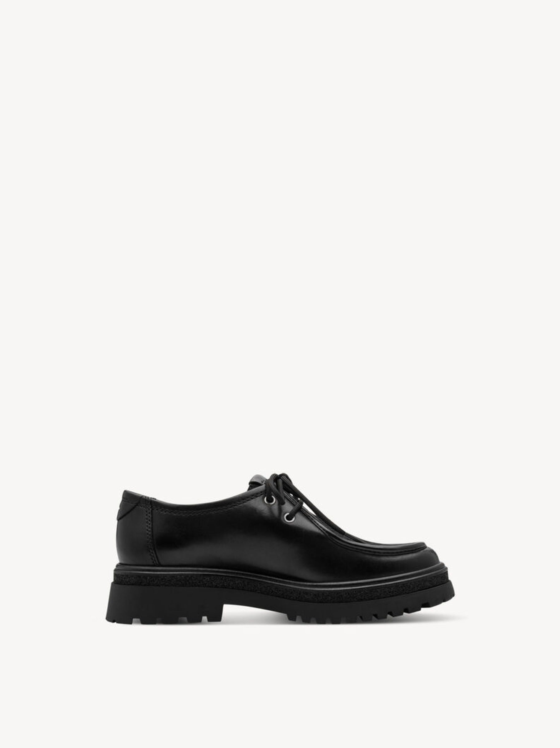 Leder-Halbschuh mit Fellimitat