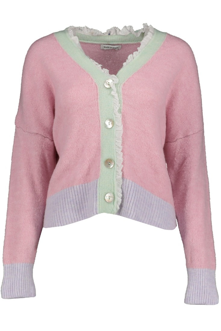 Goose Flash Strickjacken Rosa/Mintgrün/Flieder
